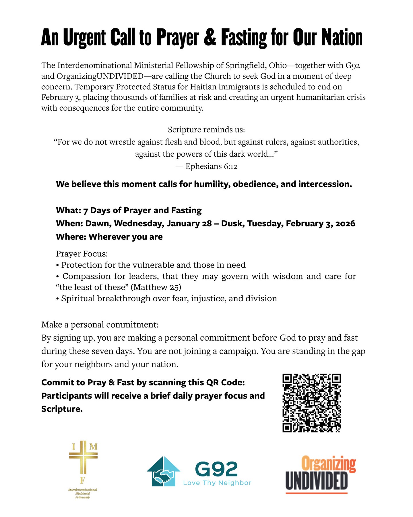 “Is not this the kind of fasting I have chosen: to loose the chains of injustice and untie the cords of the yoke, to set the oppressed free and break every yoke?
Is it not to share your food with the hungry and to provide the poor wanderer with shelter—when you see the naked, to clothe them, and not to turn away from your own flesh and blood?
Then your light will break forth like the dawn, and your healing will quickly appear; then your righteousness will go before you, and the glory of the Lord will be your rear guard. Then you will call, and the Lord will answer; you will cry for help, and he will say: Here am I."
Isaiah 58:6-9
God, while we wait and pray, help us to act justly, to love mercy, and to walk humbly with You. For Yours is the Kingdom and the power and the glory, forever and ever, Amen.
Please join me this week in whatever ways you are able. This was originally conceived for a specific need in my own community, but we all now know this need is far greater and broader than one specific area.