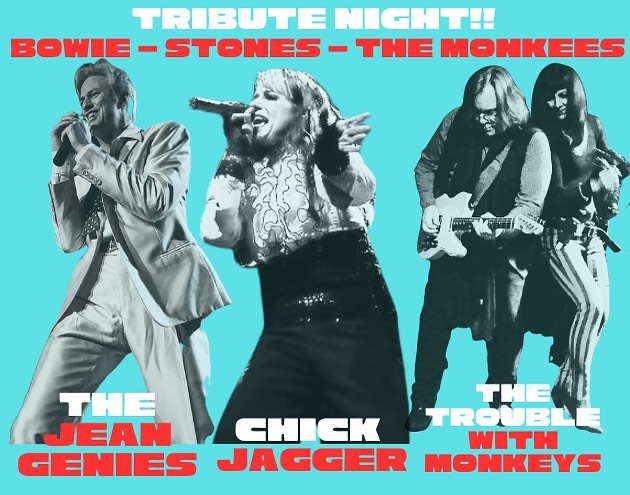 Chick Jagger returns for the band’s first show since 2020!!! Join the revival @ivyroom alongside #monkees tribute @thetroublewithmonkeys and #bowie tribute @thejeangenies #saturday #december 2!!! #triplethreat #tribute #rollingstones #stones #rocknroll #bayarea #albany #eastbay