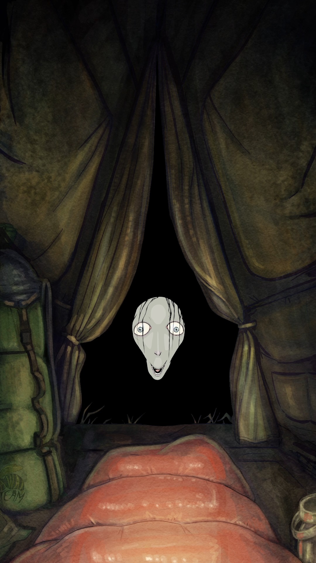 Probably shouldn’t have been sleeping with the front flap open.
.
.
.
Layout and animation by Luke Hargest.
Bg Painting by Emily Selfe @emailsart .
.
.
.
#horror #horrortok #animation #animated #horroranimation #scary #spooky #animator #blender #greasepencil #krita #horrorreels #horrorstories #skinwalker #monster #creature #camping #creepy #horrorshorts #horrorshort #indie #indieanimation #indiestudio #indieanimator #2danimation #loop #loopinganimation #perfectloop
.
.
.
Sounds used:
RKeaton_EMF366_14_Putting Batteries in a Flashlight.aif by rkeato -- https://freesound.org/s/118051/ -- License: Attribution 3.0
Small_Flashlight_Click_on_02.wav by Rudmer_Rotteveel -- https://freesound.org/s/457463/ -- License: Creative Commons 0
fluorescent light flickering 1.wav by TemperMode -- https://freesound.org/s/484157/ -- License: Creative Commons 0
Flickeringlight.aiff by scotchio -- https://freesound.org/s/143915/ -- License: Creative Commons 0
Clothing_ShirtsandPants_Rustling.wav by duckduckpony -- https://freesound.org/s/204016/ -- License: Attribution 4.0
Tree Rustle 1.aif by le_abbaye_Noirlac -- https://freesound.org/s/129429/ -- License: Attribution 3.0
Gentle wind by fthgurdy -- https://freesound.org/s/528944/ -- License: Creative Commons 0
Slight wind blowing, cricket singing, road hum far away, an oil machine soflty blowing at night in the countryside in Pampa, Texas by felix.blume -- https://freesound.org/s/648132/ -- License: Creative Commons 0