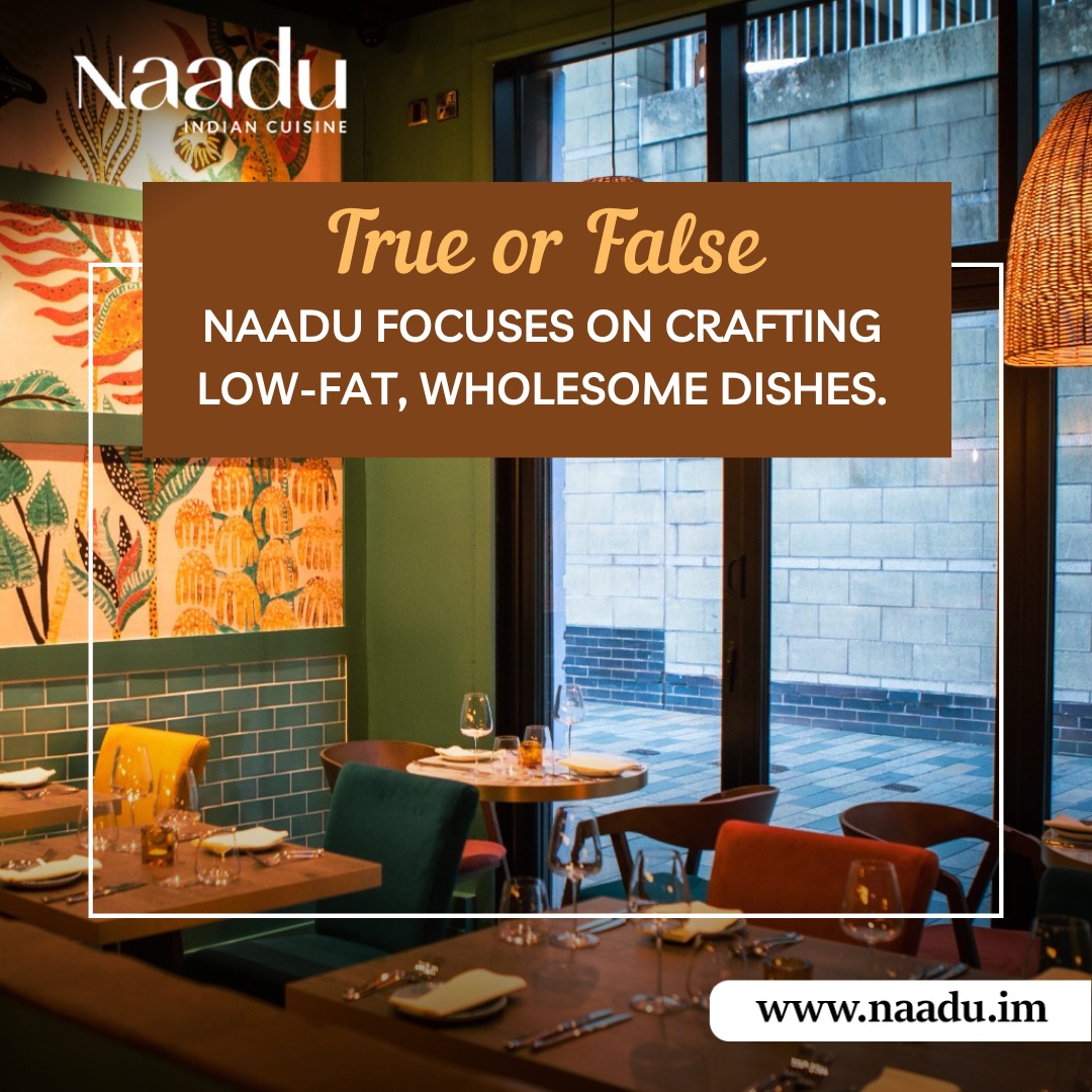 True or False?
Naadu focuses on crafting low-fat, wholesome dishes.
Hint: It’s all about balance, flavour and mindful cooking.
Share your answer below
https://www.naadu.im/
#NaaduIm #TrueOrFalse #WholesomeDining #IndianCuisine
#MindfulEating #FoodWithPurpose