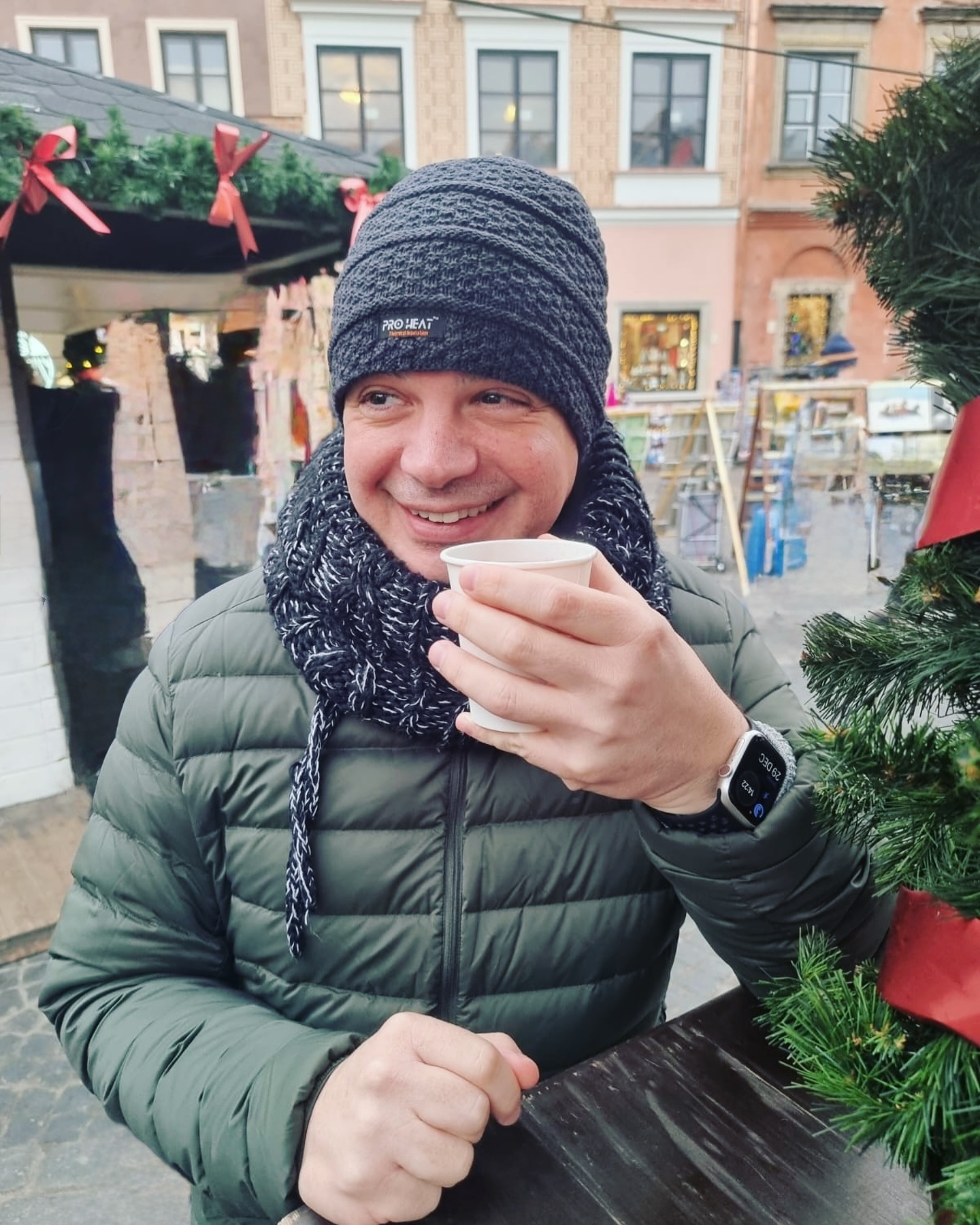 Having glög on a very cold and wintery day.