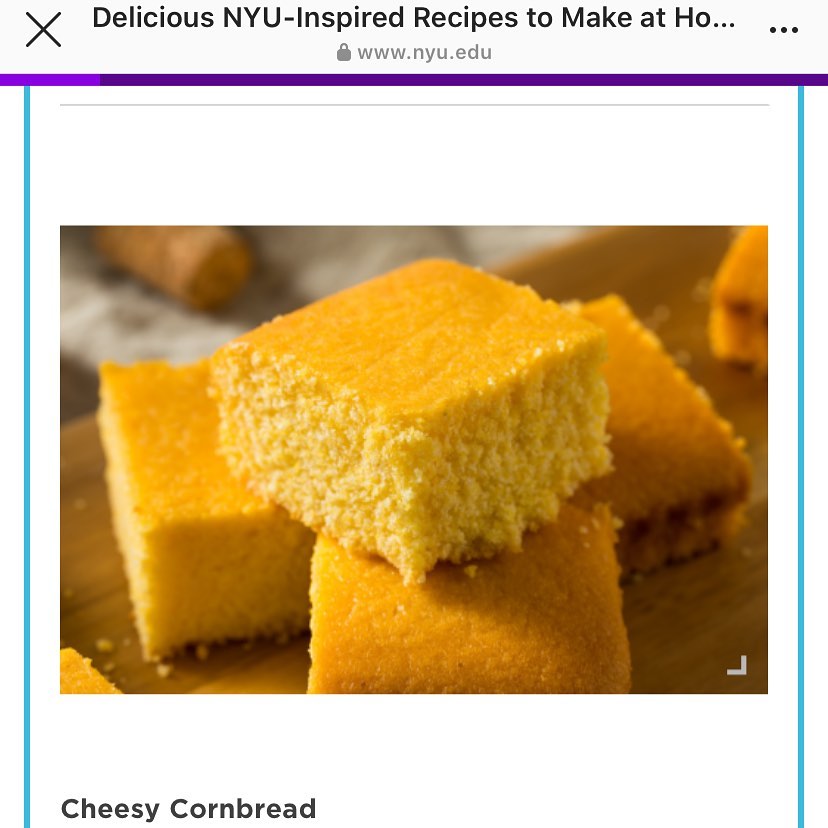 Featured on NYU recipes! Get inspired #cornbread #nyublackalumni #recipes #haitianfood #americanclassics #cheesycornbread #corncasserole #nyualumni