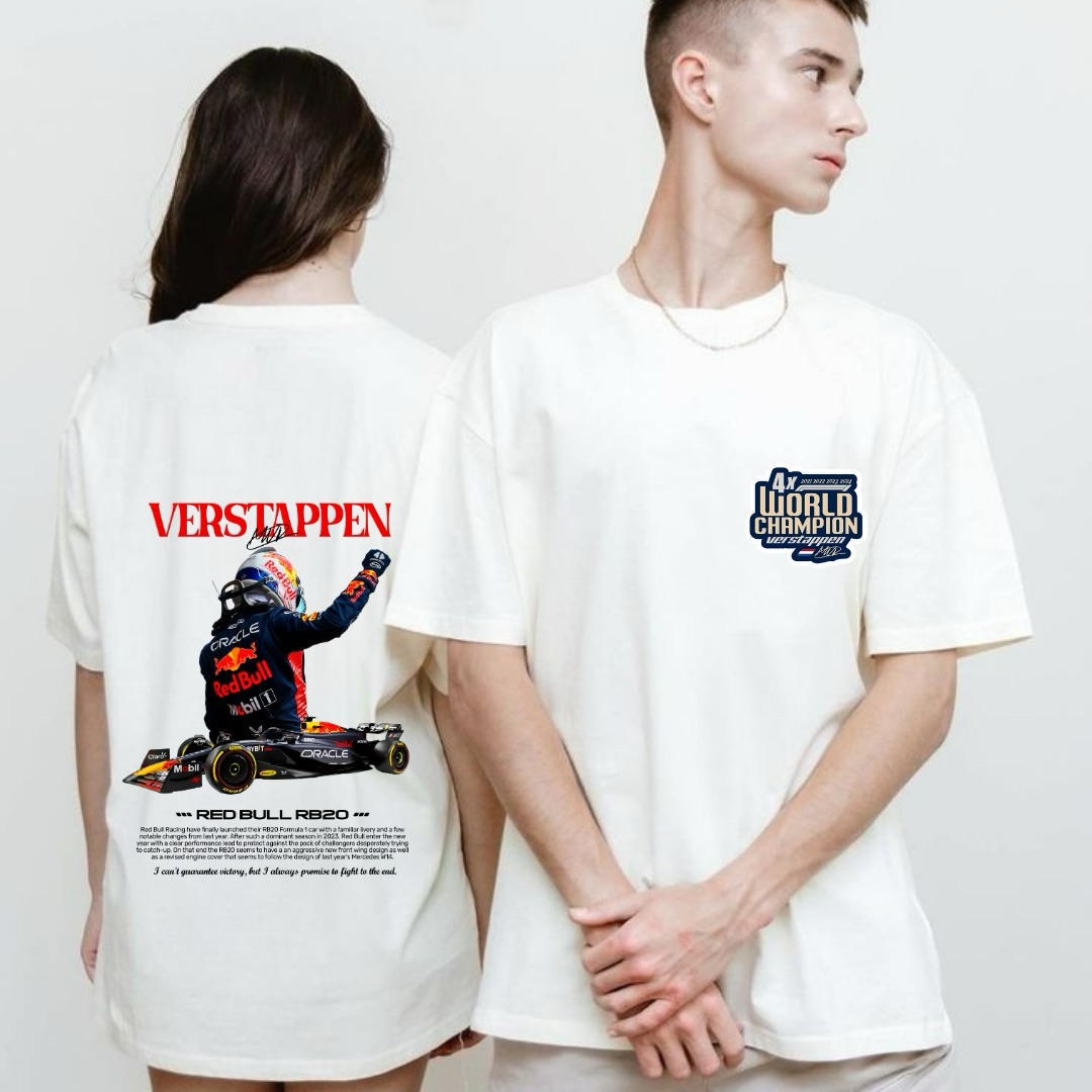 The “Simply Lovely” (Fan Favorite)
4X WORLD CHAMPION ENERGY. The winning machine Max Verstappen 🏎️🇳🇱
From the RB20’s aggressive lines to the legendary 1 title run, this drop is for the ones who know there’s no substitute for speed. Whether you’re trackside or city-bound, wear the legacy.
• Front: Minimalist “4X World Champion” crest.
• Back: Full RB20 graphic + Verstappen signature detailing.#MaxVerstappen #RedBullRacing #F12026 #Formula1