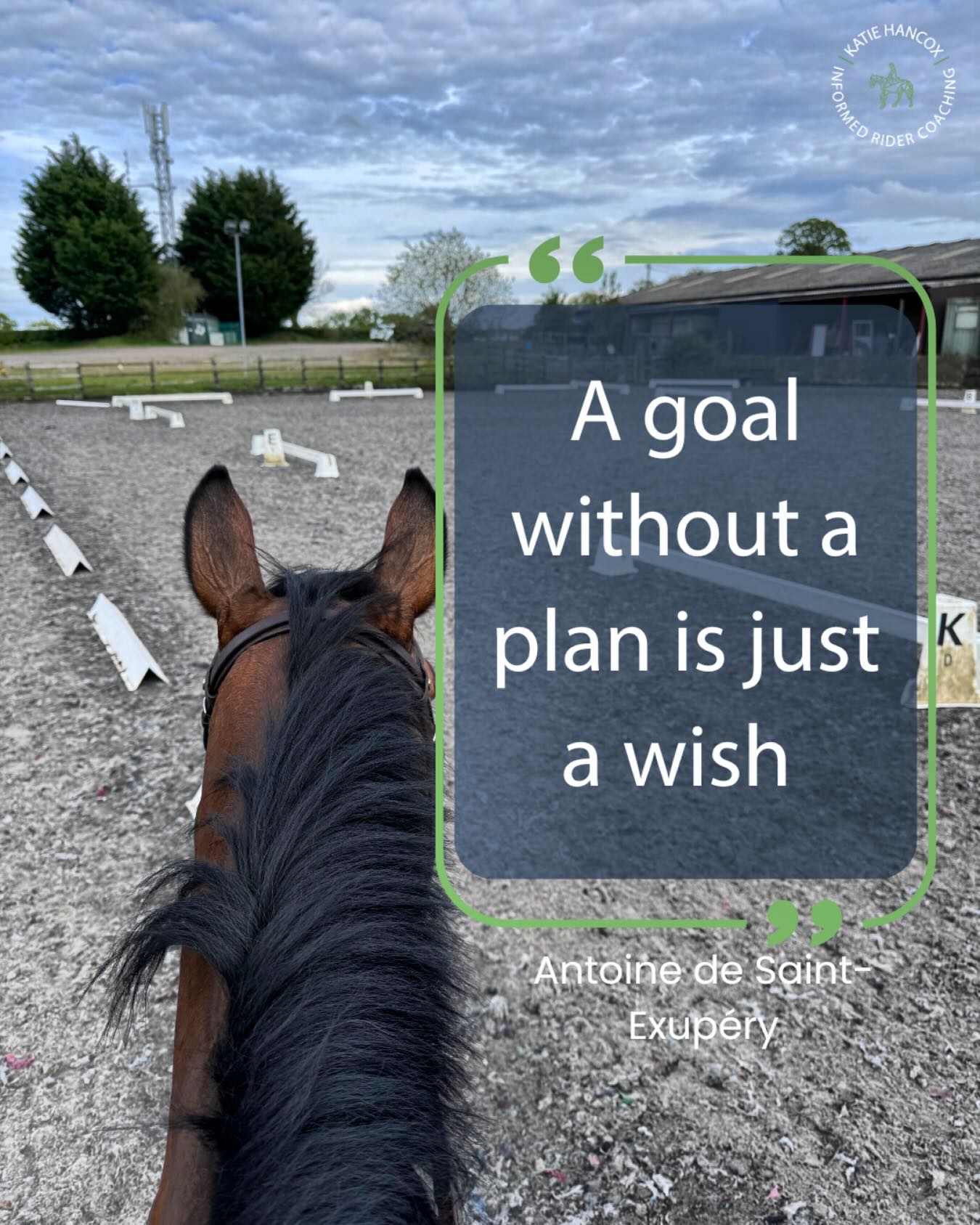 Most riders have goals, very few have a plan…
Most riders don’t fail because they lack ambition.
They fail because they’re chasing goals without systems.
Every athlete on a 100m start line has the same goal: win.
The winner isn’t the one who wants it most —
it’s the one who prepared best, followed a clear strategy, and stayed consistent.
Riding is no different.
Goals give direction.
Systems get you there.
And this is where most riders get stuck 👇
• Riding reactively instead of purposefully
• Jumping from trainer to trainer
• Having “good days” and “bad days” with no idea why
• Losing confidence when progress feels messy
After almost 30 years with horses, I know this much for sure:
progress isn’t linear, and it’s never perfect.
There will be awful rides.
There will be brilliant ones.
Wins. Losses. Plateaus.
What matters is having something solid to fall back on —
a strategy, a process, and support that keeps you moving forward when motivation dips.
That’s exactly why the Informed Equestrians team exists.
To help you stop guessing, stop spiralling, and start riding with clarity, confidence and intent.
If you’re ready to turn goals into actual progress,
drop ENGAGE below 👇
I’ll be in touch.
Katie systems Hancox