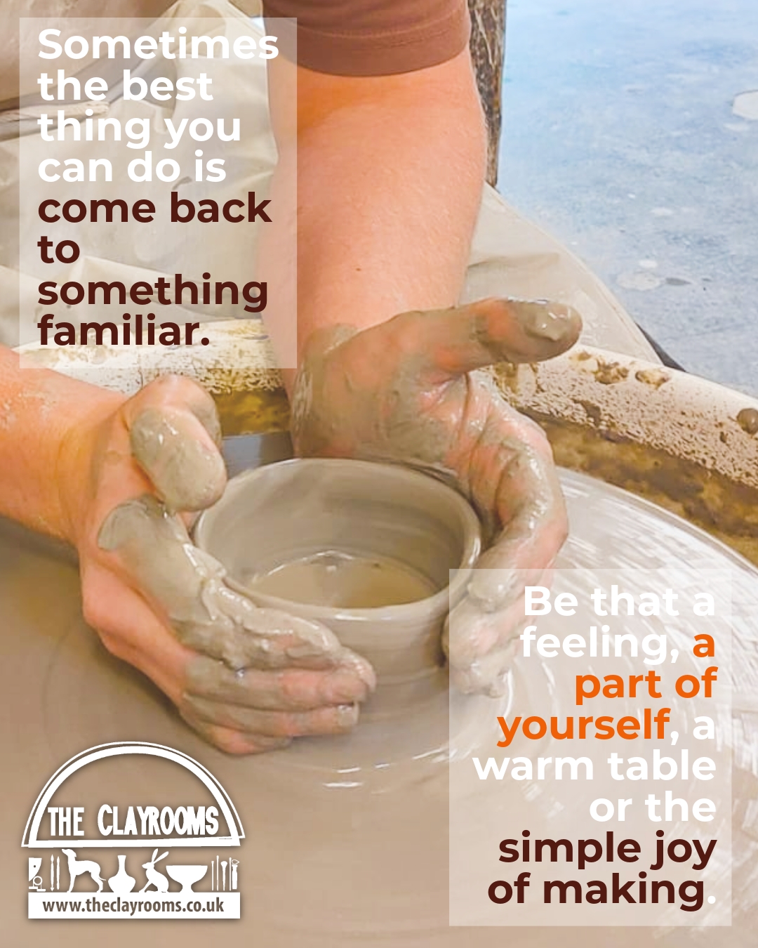 Pottery is a good place to start the year.
Clay.
Hands.
Time to slow down.
Not everything needs reinventing in January.
Sometimes the best thing you can do is come back to something familiar, be that a feeling, a part of yourself, a warm table or the simple joy of making.
No pressure to be productive.
No need to be “good at it”.
Our pottery studios welcome beginners, returners, and anyone craving a bit of calm, creative space after the festive rush.
Come as you are.
Make at your own pace. 🧡