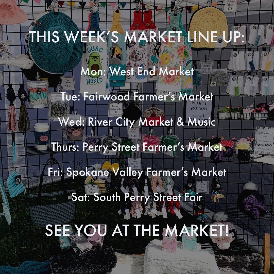 🎪COME SEE ME THIS WEEK! 🎪
I have a full week of markets lined up and it’s going to be beautiful weather!
-
MON - The West End Market @thewestendmarket 5pm-9pm
-
TUE - Fairwood Farmer’s Market @fairwoodfarmersmarket 3pm-7pm
-
WED - River City market & Music (Post Falls) @postfallschamber 5pm-8pm
-
THURS - Perry Street Farmer’s Market @thursdaymarket 3pm-7pm
-
FRI - Spokane Valley Farmer’s Market @spokanevalleyfarmersmarket 4pm-8pm
-
SAT - South Perry Street Fair @southperrystreetfair 10am-7pm
-
Come out to see me!! 🥰
-
#spokane #craftilyconcocted #spokaneevents #spokanedoesntsuck #thingstodoinspokane #pnw #spokanewa #rivercitymarketandmusic #southperrystreetfair #southperrydistrict #farmersmarket #spokanewashington #spokanevalley #spokanesmallbusiness #spokanegram