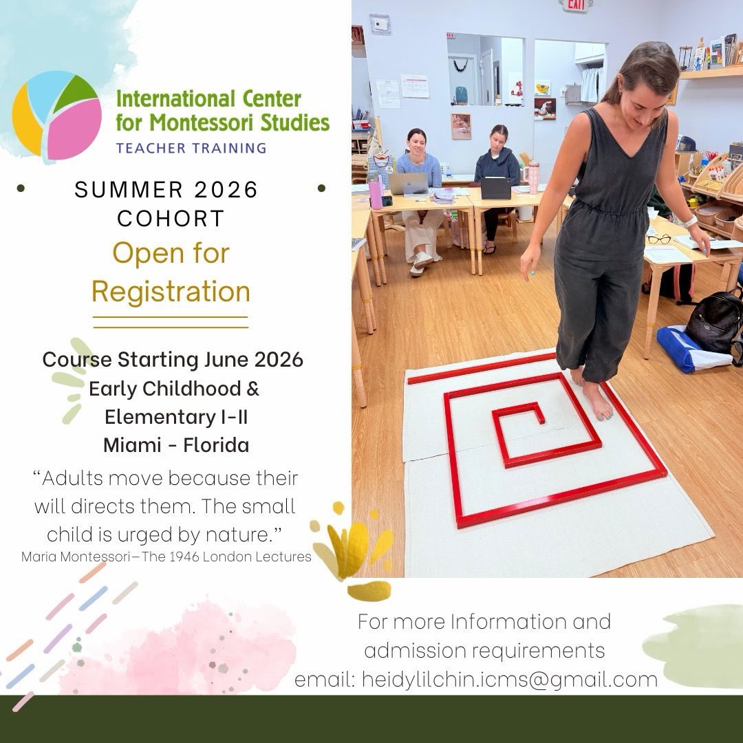 We’re excited to open enrollment for our Summer Montessori Cohort in Early Childhood (3–6) and Elementary I–II (6-12)
✨ Scholarships opportunities available—a wonderful opportunity to begin or continue your Montessori journey.
Join a community of dedicated adult learners and take the next step in purposeful, transformative education.
📩 Apply now
#MontessoriTraining #MontessoriAdultLearners #EarlyChildhoodMontessori #ElementaryMontessori