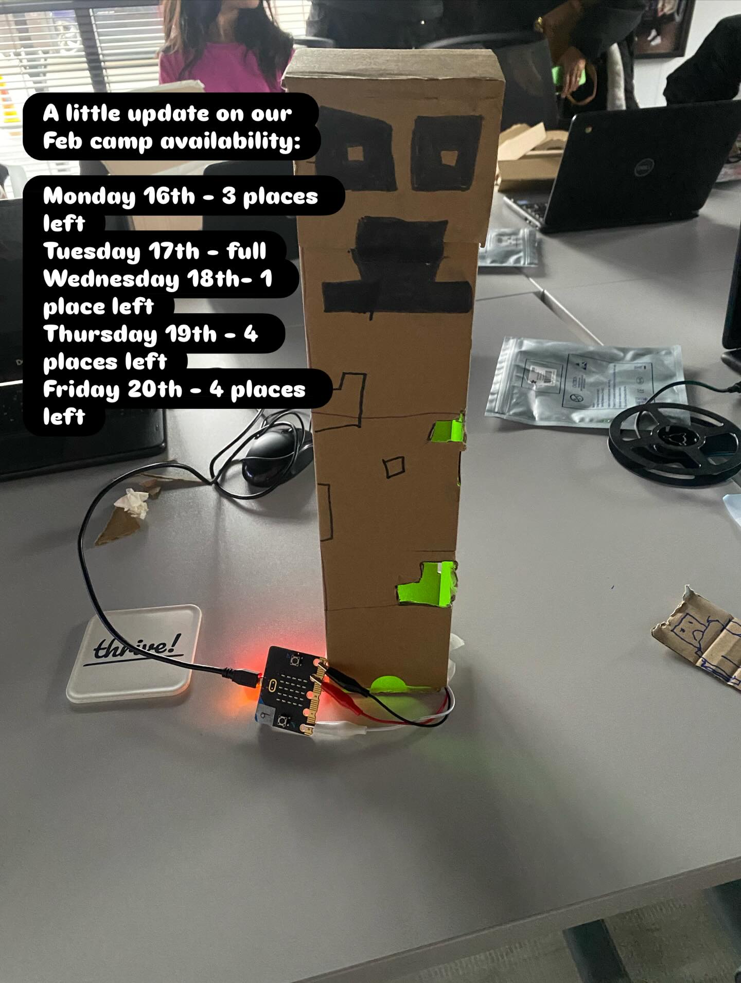 We keep our total capacity for camps small - so everyone gets access to our kit, and we can get to know our campers! That does mean our camp places are filling up, so if you’d like to join us, please do book soon to avoid being disappointed. Also, the biggest thank you to everyone who has booked with us, we are so glad parents think what we teach is as cool as we do 😎