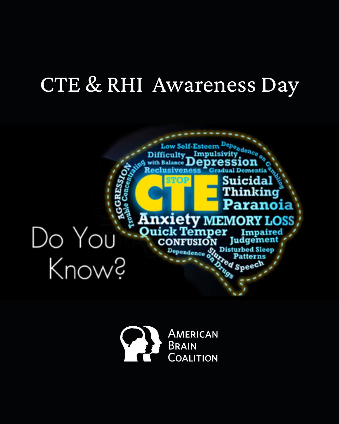 Today, we honor those who suffer with CTE & RHI and renew our commitment to prevention. CTE is preventable, especially in youth sports. Take action to protect young athletes and raise awareness! Follow @cte_awareness_foundation to learn how you can get involved #StopCTE #CTEAwarenessDay