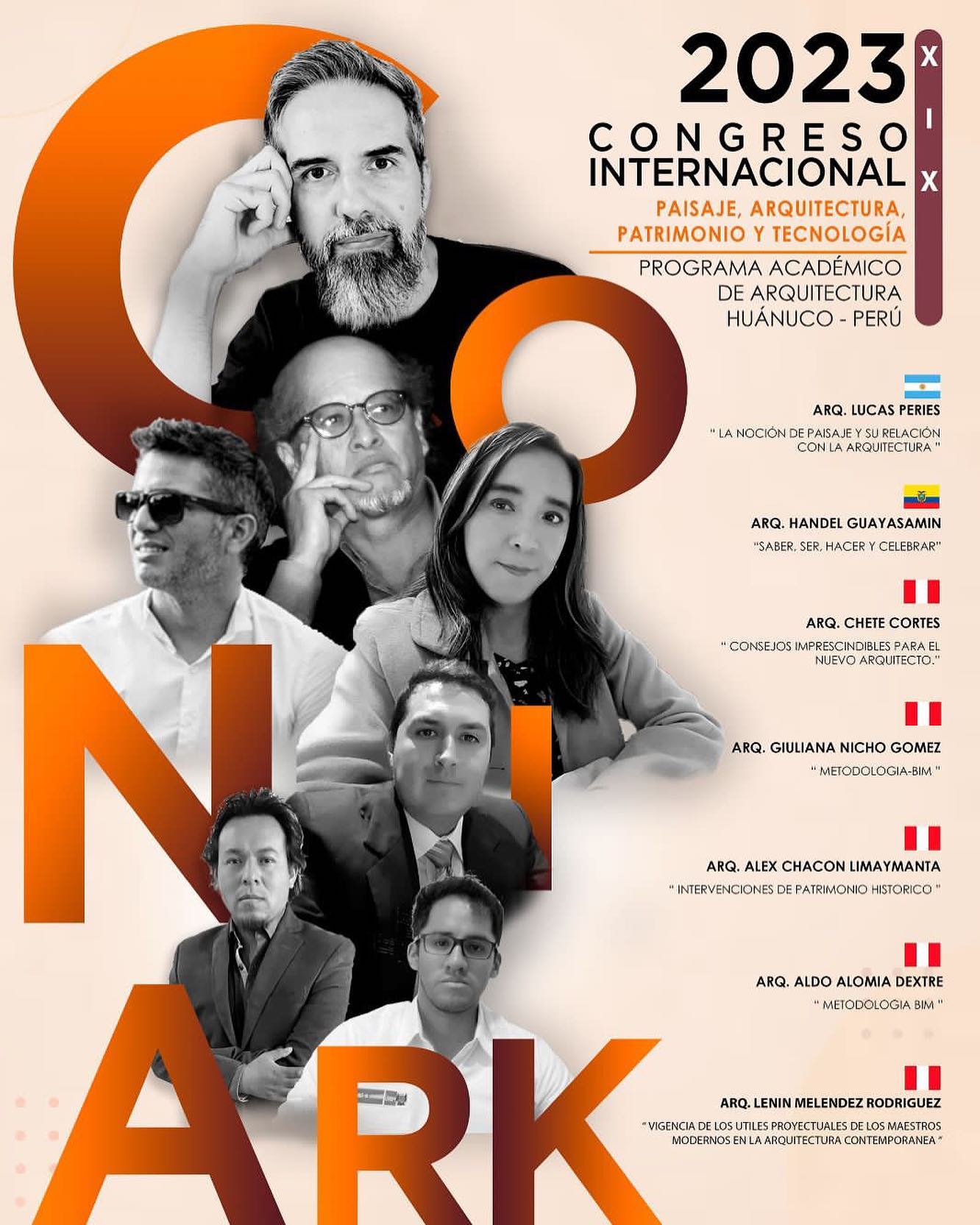 Este Jueves 6 de Julio a las 6:00pm estaré en CONIARK Congreso Internacional Paisaje, Arquitectura, Patrimonio y Tecnología 2023, dictando una conferencia sobre los temas que deben tener claro los nuevos Arquitectos para tener éxito. Pueden ingresar a través del Facebook de la Univ. De Huánuco. (Lo pongo en comentarios)