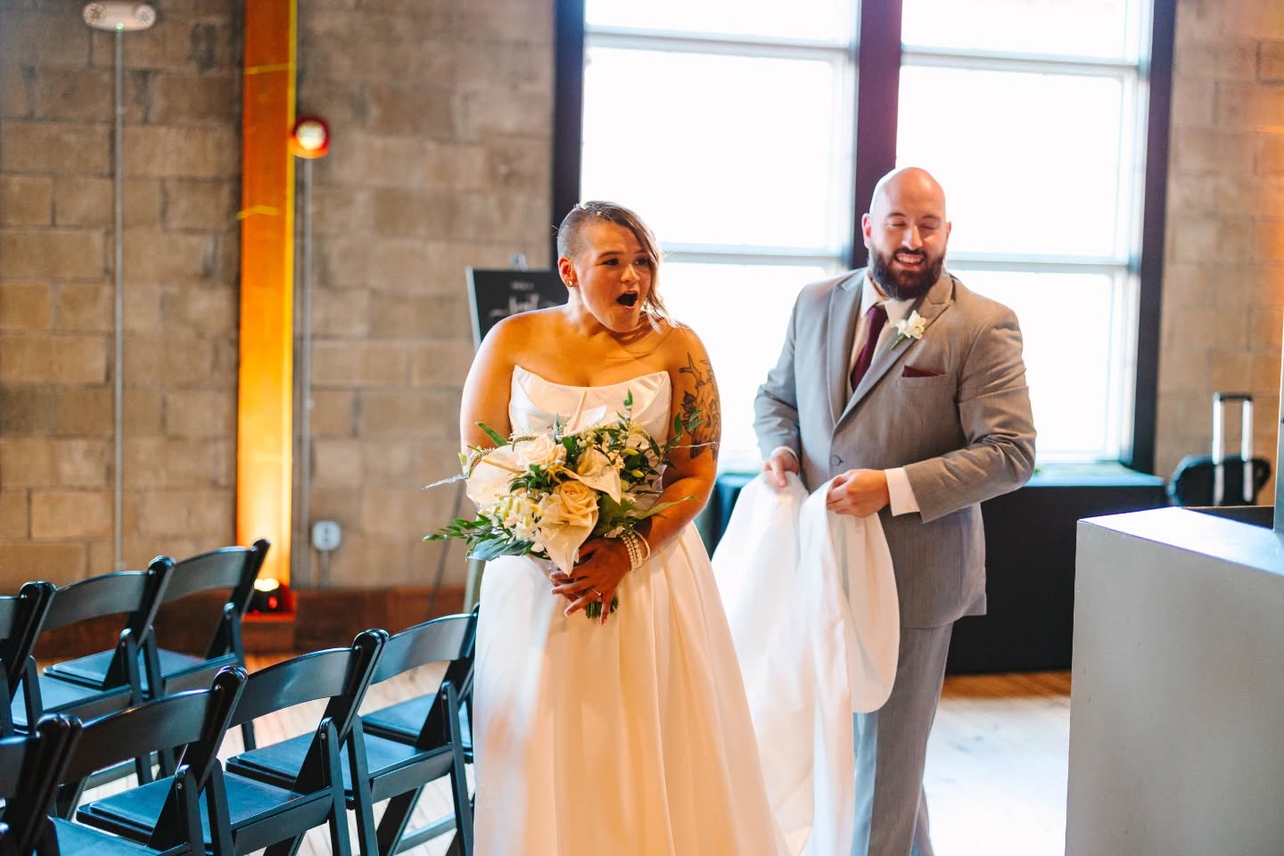 PRO TIP: Add this moment to your wedding timeline and photographer shot list 📸📸 a venue first look, which is chance to see the plans you've been putting together for months or years in real life and capture that reaction 🥹
Venue, lighting: @oliopeabody
Coordination: @withoutahitch
Photo: @callanphoto
DJ: @southcoastentertainmentma
Caterer: @premierbarservice
Bakery: @cupcakecityma
Florist: @evansflowershop
Transport: @michaelslimousineco
Hotel: @bellinnpeabody Hampton Inn Peabody
Rentals: @peakeventservices
#weddingphotos #brideandgroom #newenglandwedding #bostonwedding #massachusettswedding