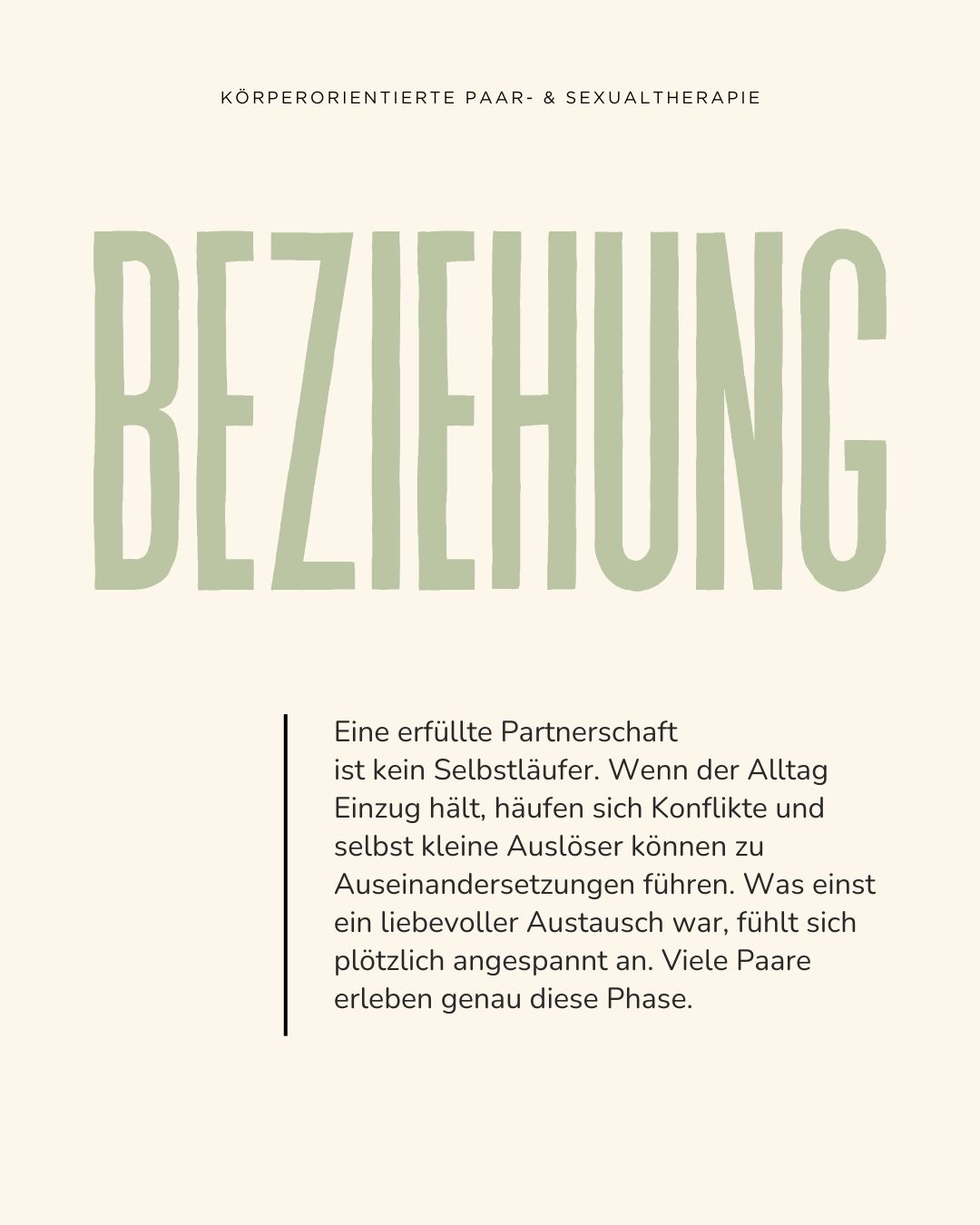 In meiner Arbeit mit Paaren geht es nicht nur um das Lösen von Konflikten – sondern darum, deren tieferliegende Ursachen zu erkennen.
Wiederkehrende Streitigkeiten sind oft nur die sichtbare Oberfläche eines emotionalen Musters, das im Unbewussten wirkt.
Themen wie unerfüllte Bedürfnisse, alte Verletzungen oder unklare Grenzen spielen häufig eine zentrale Rolle – ohne dass sie offen benannt werden können.
#Paartherapie
#Paarberatung
#Beziehungstherapie
#Psychotherapie
#Therapie#Partnerschaft
#Beziehung
#Liebe #Beziehungsarbeit