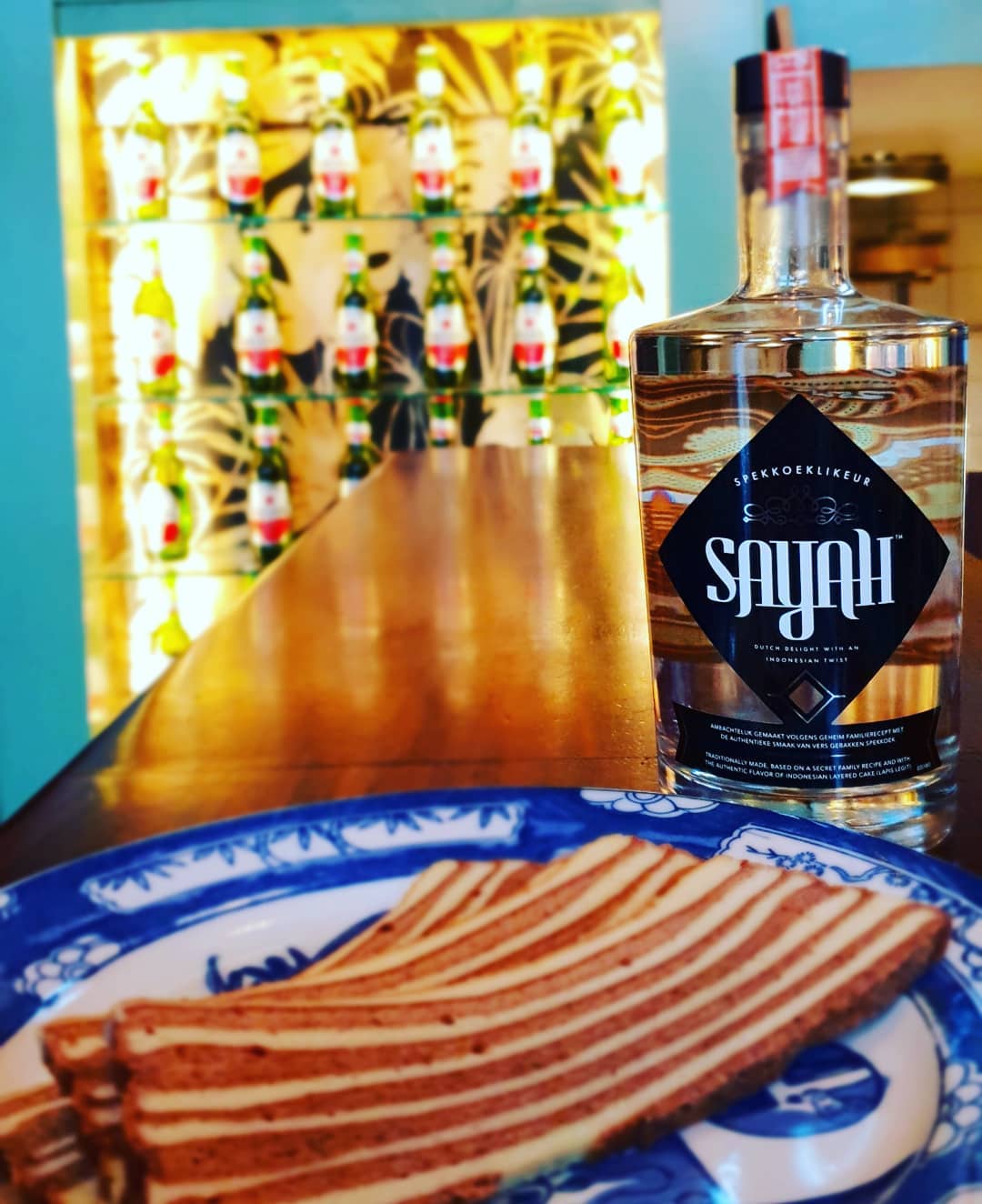 Spekkoek met Sayah Spekkoeklikeur! Jeetje. #sayahspekkoeklikeur #spekkoek #bintang