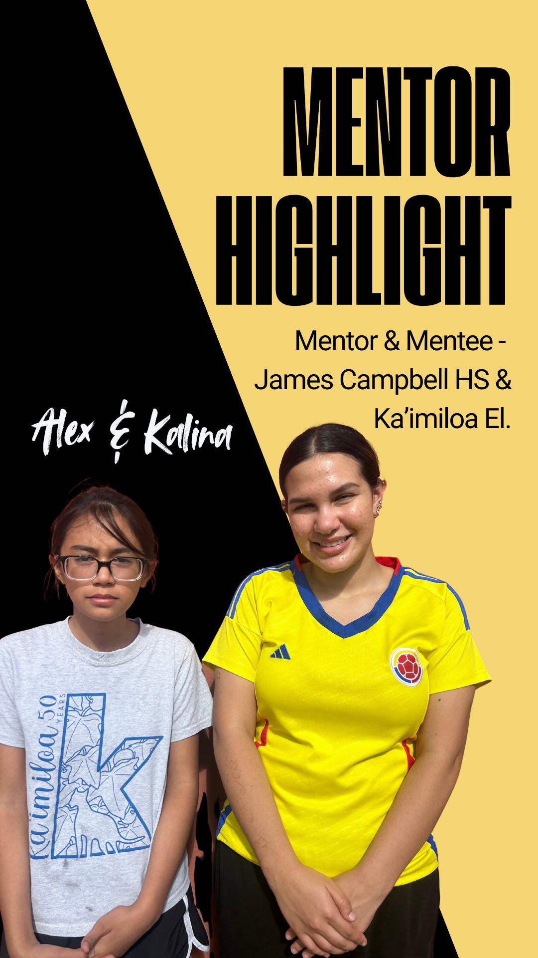 Meet Alexandra “Alex”, a mentor from James Campbell High School who shares about her childhood and how it shaped her heart to be the friend she once wished she had for her mentee! 💛
Comment down below a “🫶” to spread friendship this Mentoring Month!!
#MentoringMonth #LoveOurMentors