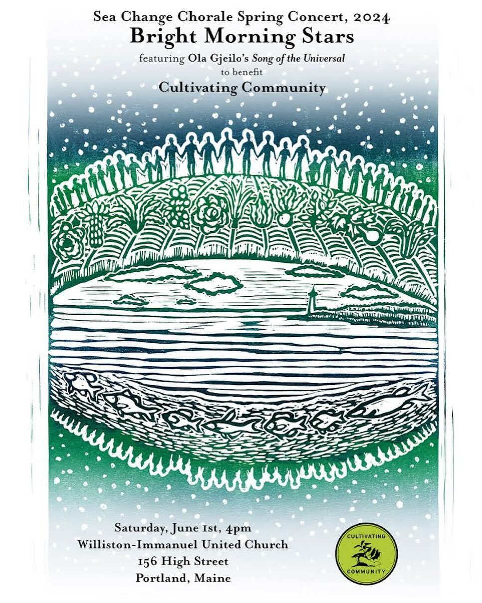It’s our annual FREE spring concert! This concert is always free to attend, but we will be collecting donations for our community partner as we do each year. This year all donations will go directly to @cultivatingcommunitymaine 🌱
No reservations or tickets required! Simply join us at Williston-Emmanuel United Church on 6/1 at 4pm.
Our beautiful flyer was hand-made by @emmawolfsohn
#portlandmaine