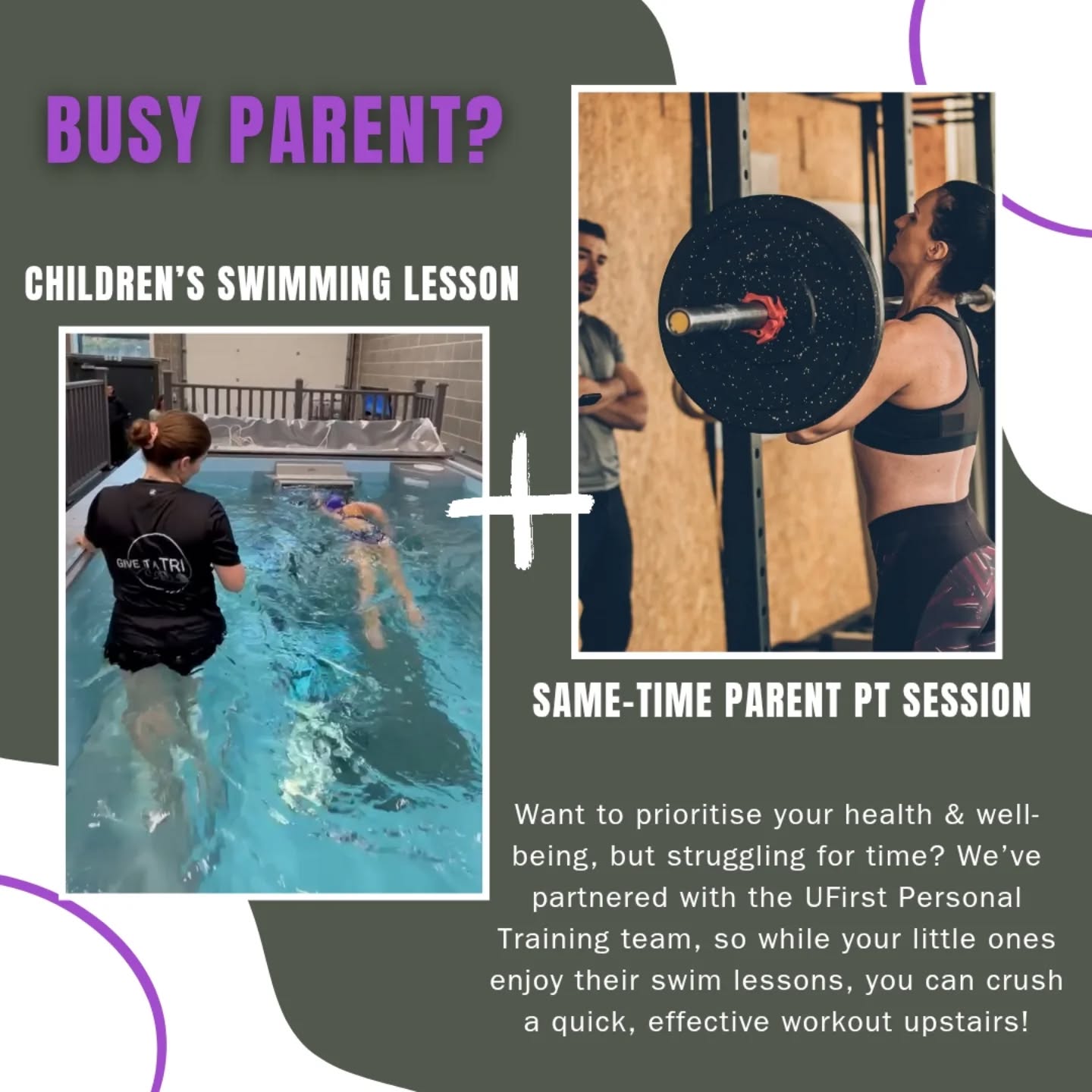 Juggling parenting and self-care? We’ve got a solution! 🌊🏋️♀️
While your child builds confidence in the pool 🐠, you can focus on your own health and fitness upstairs with UFirst Personal Training.
✨ Now available on weekends! ✨
✅ Quick & effective 30-minute sessions
✅ Make the most of your time
✅ Prioritise YOUR health & well-being while your little one swims
📩 Get in touch for more info or to book your session today.
#london #LondonWellness #SWLondon #SouthWestLondonMums #southwestlondon #parentinghacks #SwimLondon #SwimAcademyLondon #LondonParents #LondonMums #LondonMumsNetwork #londondad #personaltrainer #raynesparkmums #raynespark