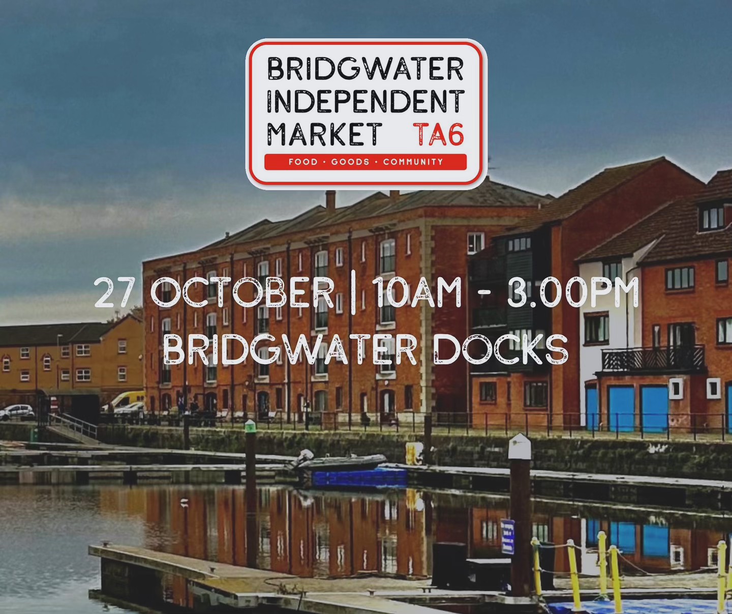 Exciting News for the Weekend, Bridgwater Independent Market is back, and this month we are at Bridgwater Docks! 🛶
Join us this Sunday, 27 October for a market packed with unique local stalls, delicious food, live entertainment, and a fresh vibe by the water. Whether you’re hunting for handmade crafts, tasty treats, or just want to soak up the lively atmosphere and local products, there’s something for everyone!
Here’s who is coming...
Marcos Gelato
Real Somerset Silver
Time for glows
Beauty Glow
Rock Gin
Dough Bros
Extreme Brownies
SB Bakes
Lulus natural dog treats
The Pamper Boutique
Bagzz
Amy’s Crystals and Crafts
Parmesan Frites
The freeze-dried parlour
Gallery 59
Rambo Rocks
Pretty Little Unicorn
Mandas Willow
Somerset Wildlife Trust
#FoodGoodsCommunity #bridgwatermarket #bridgwater #somersetmarkets #sundaymarket #bridgwaterdocks