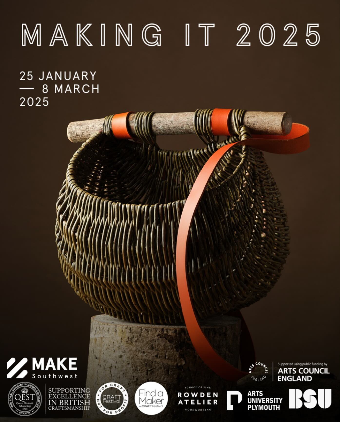 ✨Exciting times ahead! ✨
I am very happy to say that I am one of the 25 makers from the Southwest who have been selected to exhibit at ‘Making it’ 2025! This wonderful exhibition will showcase works across an interesting variety of disciplines and materials.
We open in two weeks time in the Jubilee Gallery @makesouthwest and you can find us there until March so if you fancy brightening up these winter days do pay a visit and be inspired ! 🤩
I’ll also be there in the gallery demonstrating how to weave one of my exhibition baskets on Feb 21st, 10.30-2.30 🙂🌱
Credit for this fab photo of one of my baskets to Lenny from @studio_article 🙏🏻