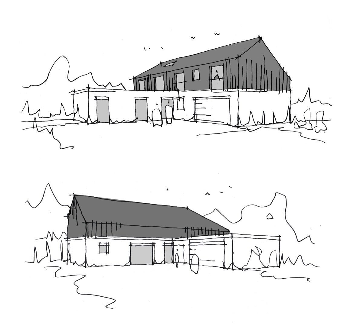 Two building plots, adjacent to each other so requiring a similar aesthetic with low ridge and reduced eaves lines.
Both plots had their own set of constraints, including the approach to the dwelling, the location of primary amenity space, the views out countered by the overlooking associated with surrounding built form generating two bespoke family homes.
#architecture
#architect
#extensions
#design
#sketching
#planning
#concept
#alternativeapproach