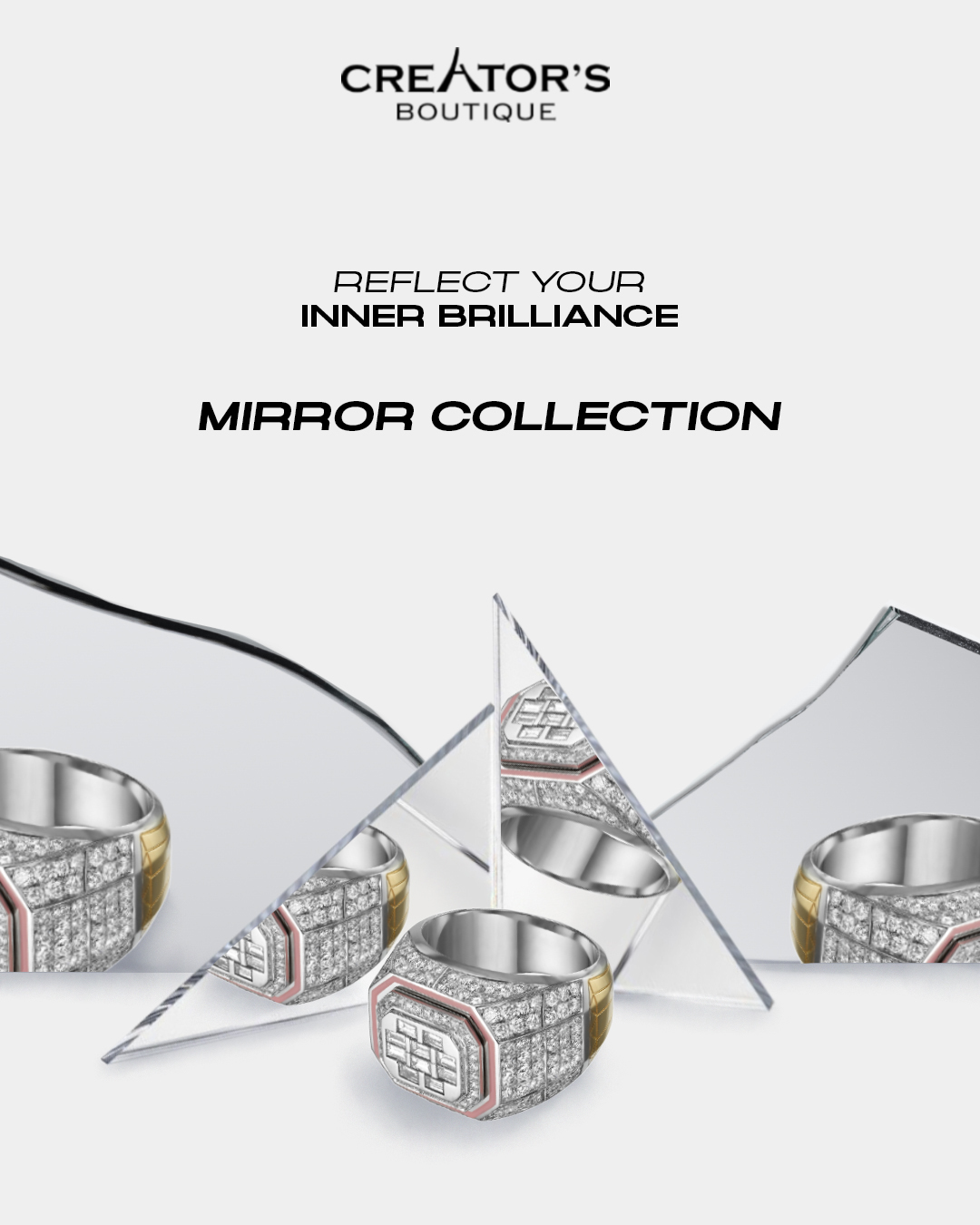 Reflect your inner brilliance with the Mirror Collection.
Crafted from “18” karat yellow and white gold and adorned with natural diamonds, this piece captures the essence of who you are, transforming every glance into a moment of self-discovery. Embrace the spectrum of your identity with jewelry that mirrors your soul’s true colors. 🌈✨
#GadiAltman #MirrorCollection #ReflectionsOfYou #JewelryArt #HolisticLuxury