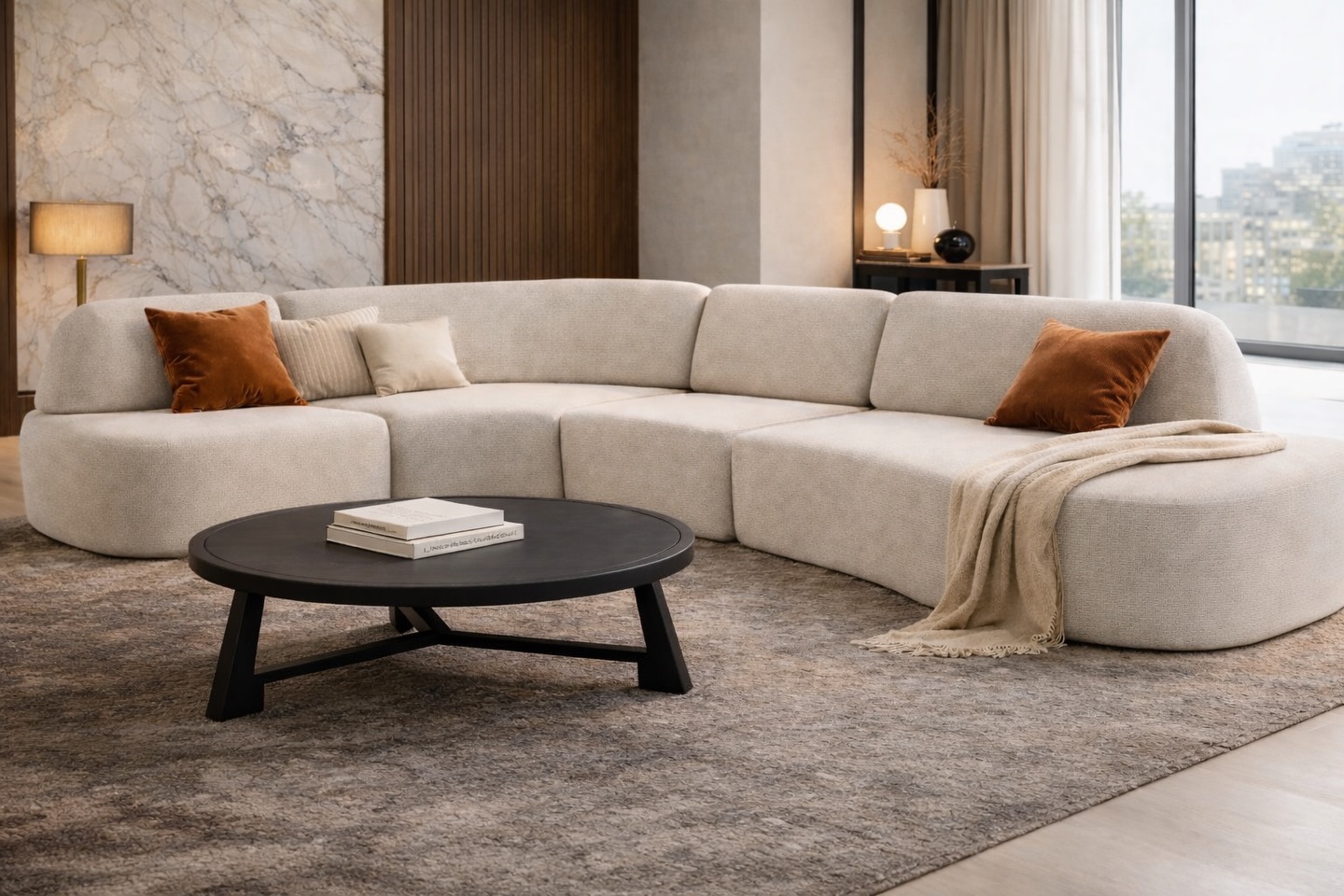 Meet CAMILLE ✨
A soft, sculptural sofa with a fluid silhouette.
Fully modular, endlessly adaptable.
Designed to invite you in — and make you stay.
Shown here combined with our HOLLY table.