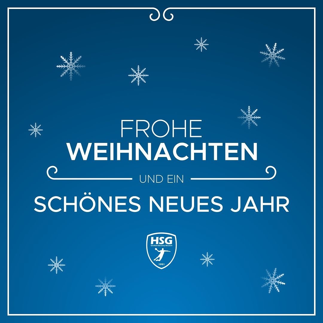 Die HSG wünscht allen Fans, Freunden, Familien, Spielerinnen und Spielern ein frohes und besinnliches Weihnachtsfest, eine tolle Zeit mit den liebsten und ein gutes, erfolgreiches und Vorallem gesundes Jahr 2025! 💙
