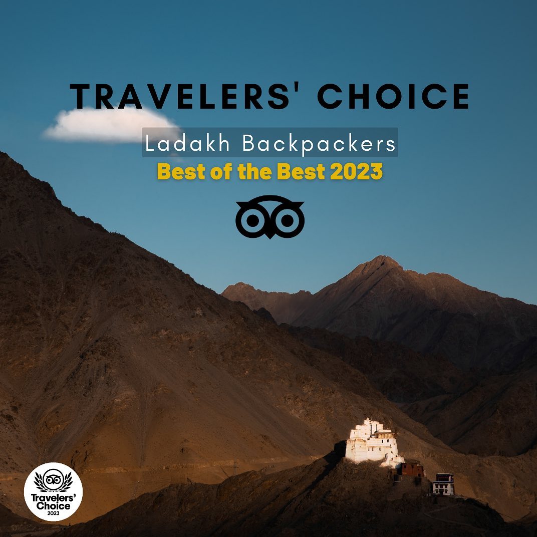 🥇 Thrilled and honored to announce Ladakh Backpackers as the winner of the prestigious Traveler's Choice Award 2023!
Thank you for securing our ranking as the Number-1 travel company in Ladakh, and making us the number one choice for unforgettable adventures in Ladakh. This remarkable achievement is a testament to our team's dedication and the trust of our incredible travelers.
#TravelersChoiceAward #NumberOneInLadakh #AdventureAwaits #UnforgettableExperiences #ladakhbackpackers #travelholic #shamvalley #backpacking #reels #trendingreels #lehladakh #backpackers #trending ##wanderlust #spiritualawakening #instagram #ladakh #likeforlikes #backpackertrails #ladakhdiaries #followforfollow #adventurelover #himalyandiaries #himalayas #ladakh2023 #incredibleindia #travelstories #incredibleindia #follow4followback #instalike