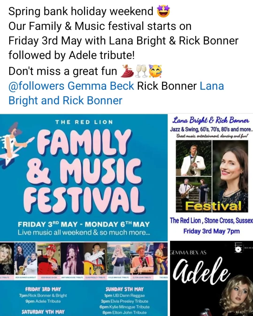 Our family and music festival this bank holiday weekend 💃🏼🎶🎤check out what's on 😉
#livemusic #music #musicfestival #liveband #bankholiday #festival #kids #kidsparty #disneyprincess