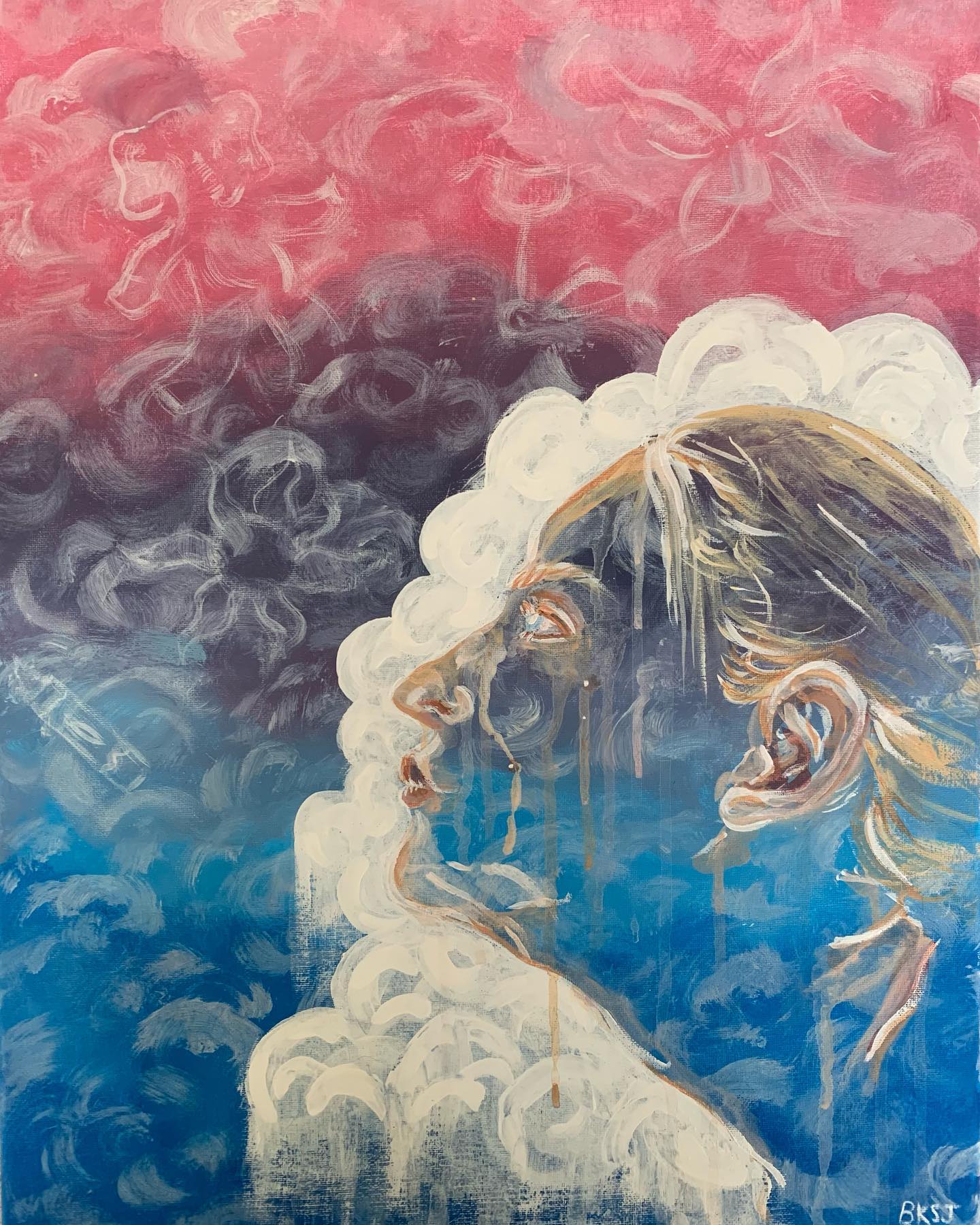 I am backkkk for my last semester of undergrad and my apartment is filled with art I haven’t posted yet so I should probably get on that. Here’s one to start.
Where Do I Belong?
Acrylic on Canvas
16” x 20”