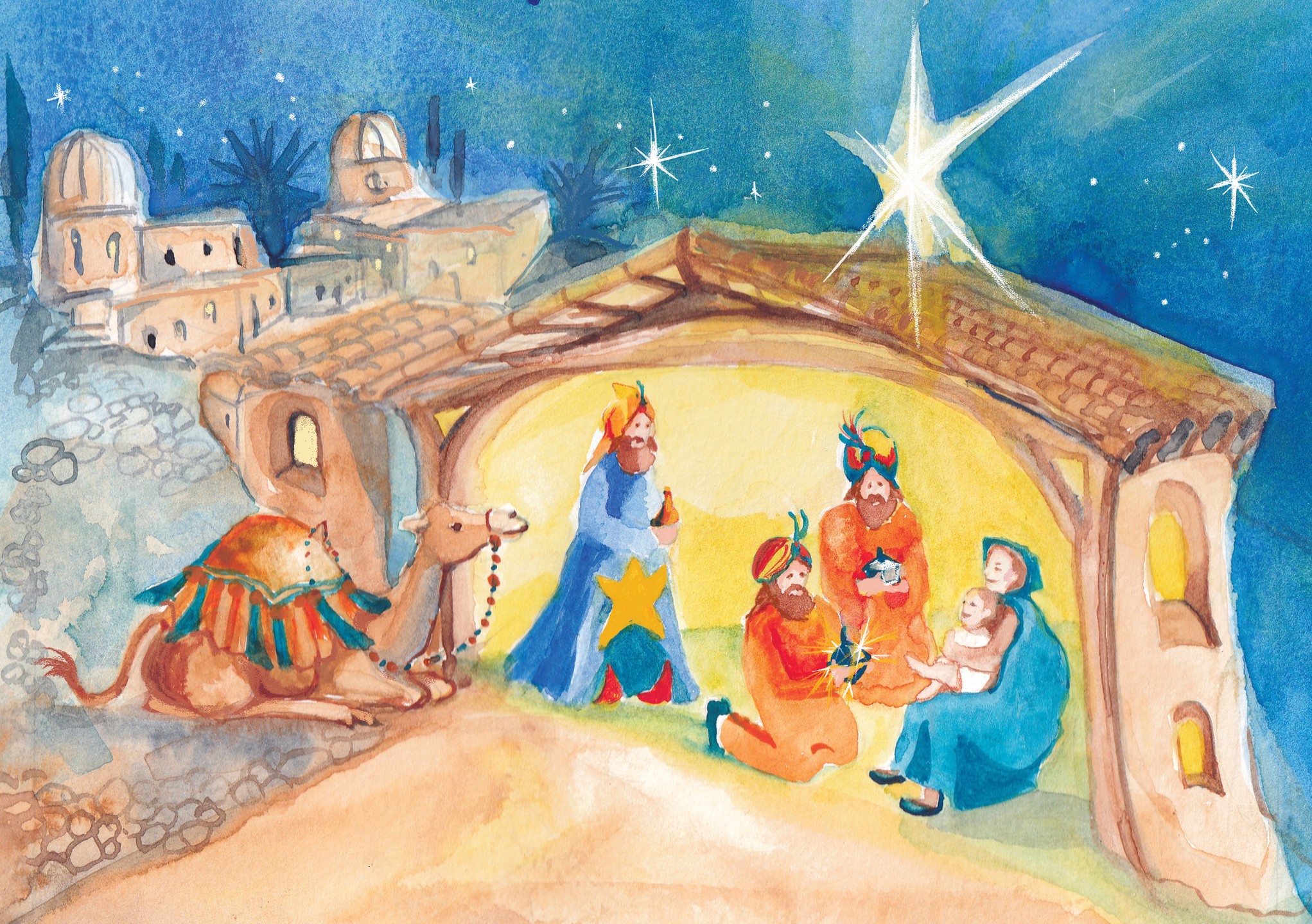'The wisemen.'
Watercolour
On sale @sageandsaltstudios and @galleryno30 and @lodgedental this week. All proceeds are donated to The Brain Tumour Charity.
Matthew 2 verse 10-11.
'When they saw the star, they were filled with joy. The Wise Men went to the house. There they saw the child with his mother Mary. They bowed down and worshiped him. Then they opened their treasures. They gave him gold, frankincense and myrrh.'
Jesus' family lived in Bethlehem, which in Hebrew means 'house of bread'. Jesus himself declared in John 6:35,
“I am the bread of life. Whoever comes to me will never go hungry, and whoever believes in me will never be thirsty”.
So, let us feast on Jesus' unconditional love and forgiveness. Let us receive his saving grace and accept him into our hearts and worship him this Christmas, both now, and for all eternity.
#Kings #Jesus #Wisemen #Christian #greetingcards #Christmas #christmascards #watercolours #watercolourartist #star #constellation #light #lightoftheworld #mary #camel #gift #worship #adoration #jesuschild #bethlehem #houseofbread #breadoflife #spiritualnourishment #eternallife #eternallifewithjesus