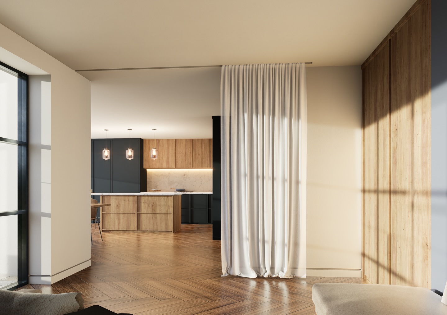 Happy Monday!
Last week we looked at how one open-plan layout can hold different moods, a gentle divide between kitchen and dining, leading into a more relaxed lounge. Which atmosphere feels more like you?