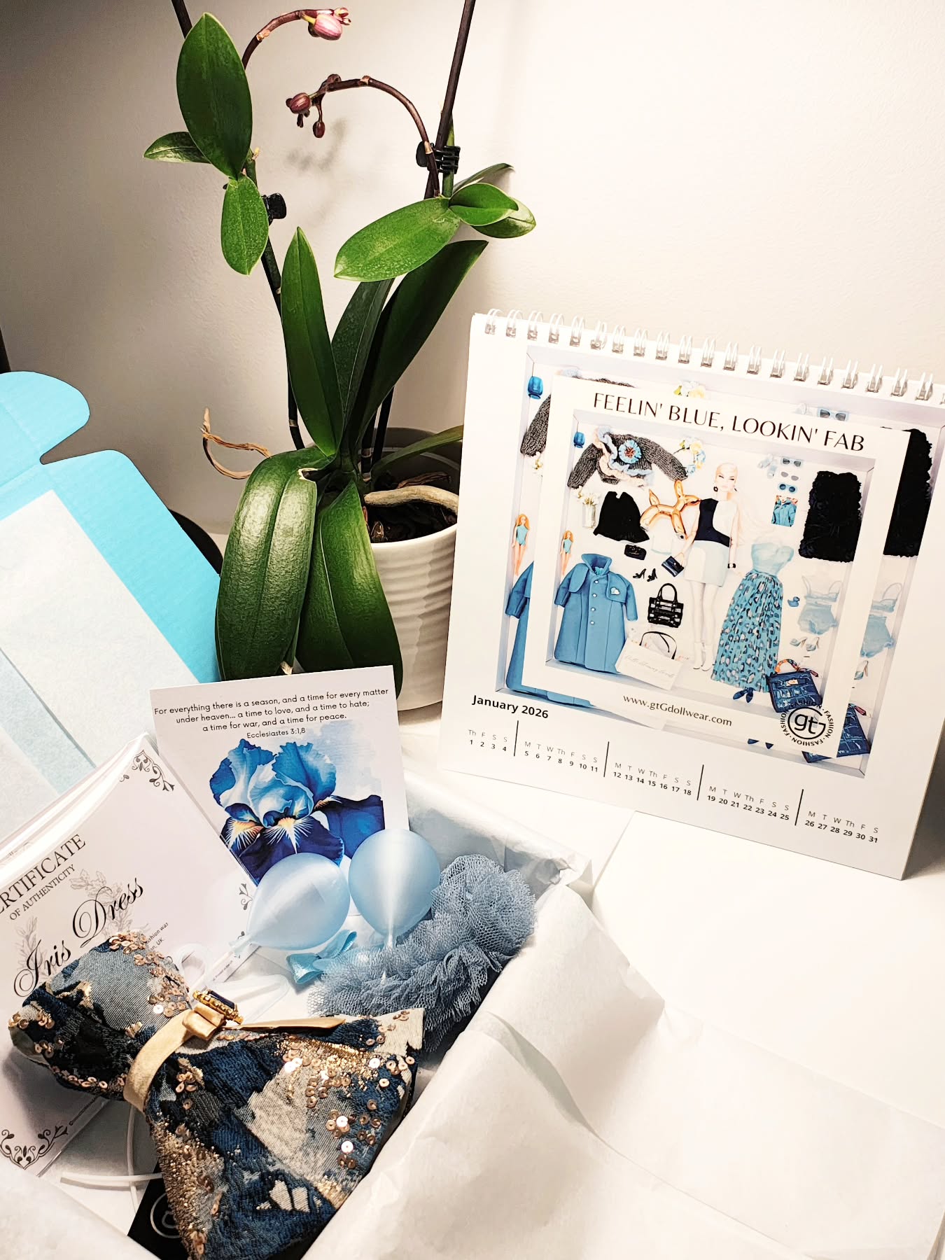Guess what?! The blue hues on the January page of the 2026 gtGdollwear desk calendar match our new Club dress, The Iris, down to the last petal‑tone detail.
Coincidence? Maybe. Gorgeous? Absolutely.
See more at https://www.gtgdollwear.com/pricing-plans/list
#gtGdollwear #integritytoys #poppyparkerstyle #poppydoll #frdolls