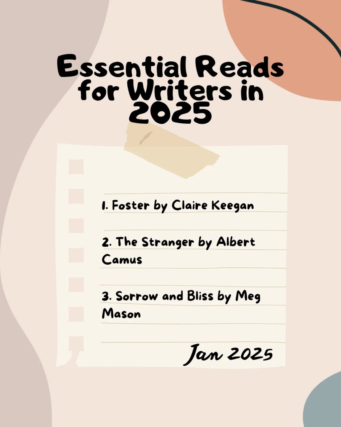 ๐โจ As 2025 approaches, itโs the perfect time to prepare for a year of creativity and growth! Dive into these essential reads that will inspire and challenge you as writers. From the poignant reflections in Foster by Claire Keegan to the existential musings of Camus in The Stranger, and the heartfelt journey in Sorrow and Bliss by Meg Mason, each book offers unique insights into the human experience. ๐โ๏ธ
Letโs gear up for an incredible year ahead in our writers' community! What are you looking forward to reading in 2025? Share your thoughts below! ๐ฌ๐
#WritersCommunity #ReadingList #2025Goals #BooksofInstagram #BookLovers #poetry #poems #writer #stories