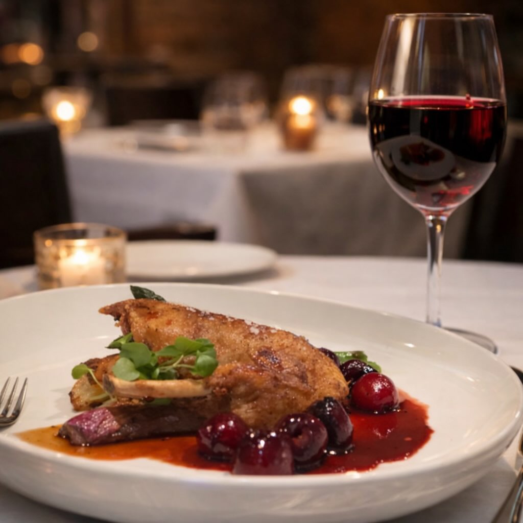 Canard rôti aux cerises, jus au vin rouge
A true bistro classic.
Crispy duck, rich cherry jus, and a glass of red to match — simple, elegant, and deeply comforting.
This is Paris on a plate. 🇫🇷🍷
#CincoBistro
#ParisianBistro
#CanardAuxCerises
#FrenchBistro
#BrisbaneDining
BrisbaneFoodies
BistroClassics
DuckWithCherries
RedWinePairing
WinterDining
SeasonalCooking
CampHill
SupportLocalHospo