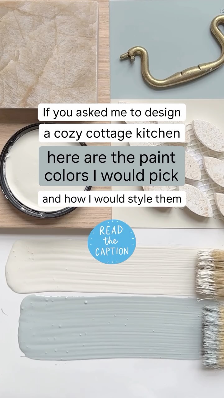 Cozy Cottage Kitchen
The kitchen is my favorite room in the house so I couldn’t have been more excited when I was asked to put together curated design board for a cozy cottage kitchen. Scroll down for my paint color picks!
CABINETS: @benjaminmoore Mount Saint Anne. A beautiful moody mixture of muted blue and green with a gray undertone. This paint color has a beautiful sea glass quality and adds a hint of color but still looks grown up.
WALLS: Benjamin Moore Ballet White. An incredibly versatile off white with a mixture of warm cream, a hint of gray and the slightest green flash.
TRIM: Benjamin Moore White Dove. A soft off white with a slightly creamy undertone and a hint of gray.
How would I style these paint colors for a cozy but polished space?
Comment COTTAGE and I will DM you a link to my free cottage design board with curated tile, fixtures, flooring and more.
#interiordesign #paintcolors #benjaminmoore #homedecor #designinspiration