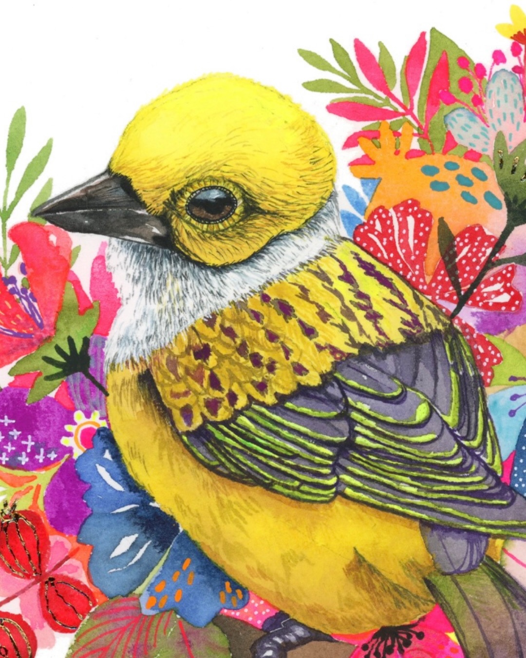 🇬🇧 Some birds don’t just exist — they radiate.
The saffron tanager carries sunlight in its feathers, and that was my starting point: capturing this glow, this feeling of warmth and escape, inside a dreamlike garden of imaginary tropical flowers.
This watercolor is a one-of-a-kind piece.
Created for those who collect emotion, travel through art, and choose rarity over repetition.
It’s currently available — but works like this tend to find their place quietly, and sooner than expected.
→ Link in bio
———
🇫🇷 Certains oiseaux ne se contentent pas d’exister : ils rayonnent.
Le calliste safran semble porter le soleil dans son plumage. C’est cette lumière que j’ai voulu saisir, au cœur d’un jardin imaginaire de fleurs exotiques, entre voyage et rêverie.
Cette aquarelle est une œuvre unique.
Elle a été pensée pour celles et ceux qui collectionnent l’émotion, aiment l’art comme une échappée, et recherchent des pièces rares et pleines de sens.
Elle est disponible en ce moment — mais ces œuvres-là ne restent jamais longtemps sans trouver leur place.
→ Lien en bio
#artcollector #watercolorart #contemporaryart
Paper @archespapers 300g rough.
Gold leaves and mixtion kit by @pebeo_officiel
Watercolors tubes by @winsorandnewton , @charvinarts
Neon colors watercolors by @schmincke_official , @holbein_art , @sakura_europe and @sennelier1887
Markers by @posca_usa