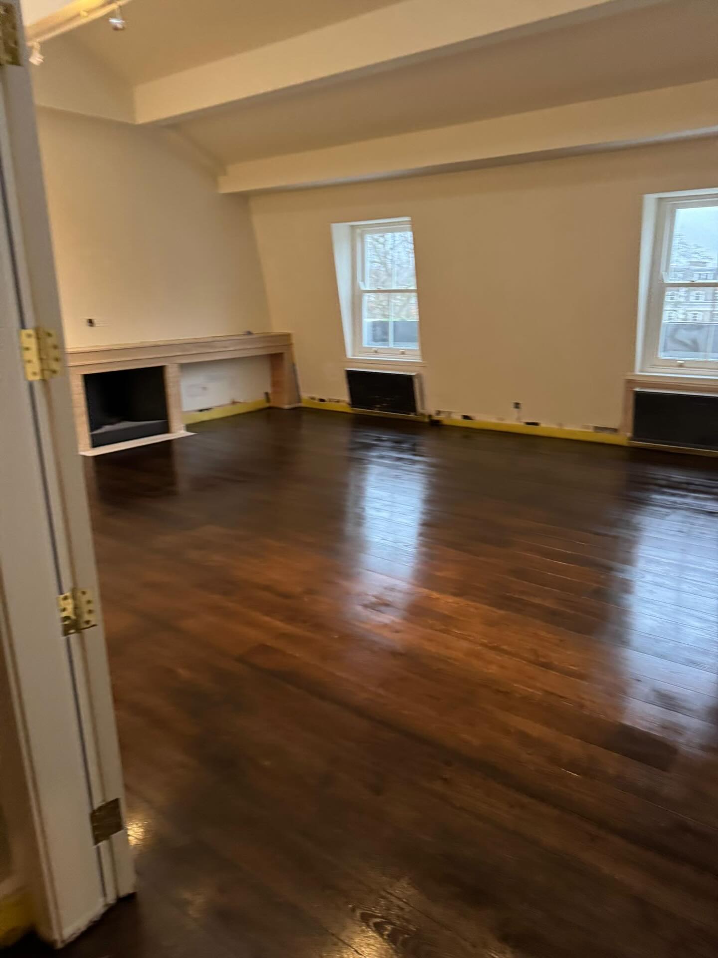 A timber floor transformation- carefully sanded, stained and finished to achieve a rich, dark tone that adds warmth and depth to the space.
Timeless, durable and beautifully refined.