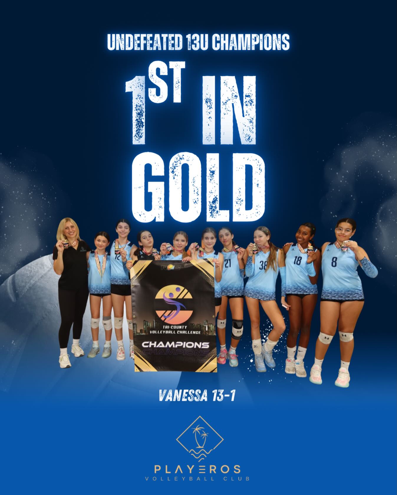 CONGRATULATIONS PLAYEROS ๐
๐ฅ1st in Gold: Vanessa 13-1
๐ฅ2nd in Gold: Amanda 17
๐ฅ3rd in Gold: Andres 14-1 & Mari 15-1
Proud of all of our teams that competed this weekend!
#playerosvolleyballclub #miamivolleyballclub #tricountytournament