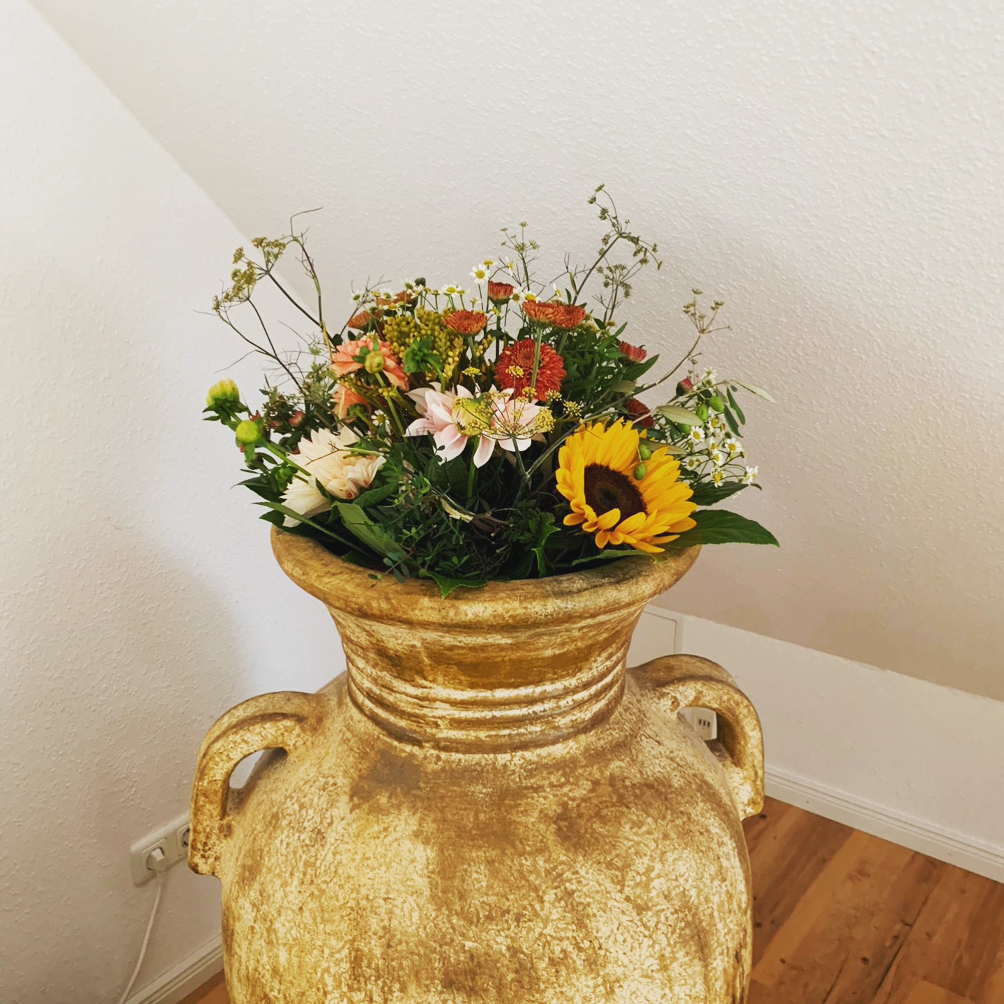 Ein wunderbarer Geburtstagsblumenstrauß hat bei unseren Gästen heute Einzug gehalten und kurzerhand die Amphore befüllt. Morgen gibt es schon das nächste Geburtstagskind im Haus im Felde. Kein Wunder, denn in der herrlichen Natur Fehmarns mit dem Meer fast vor der Tür feiert es sich besonders schön 😍.
A wonderful bouquet of birthday flowers arrived with our guests today and quicköy filled the amphora. Tomorrow there will be the next birthday child at the 'Haus im Felde'. No wonder, because in the beautiful nature of Fehmarn with the sea almost on the doorstep it's a particulary nice place to celebrate😍.
#hausimfelde
#Fehmarn
#Albertsdorf
#sonneninselfehmarn
#Ferienwohnung
#ferienappartement
#ferienammeer
#urlaubammeer
#ostseeferien
#ostseeurlaub
#ostseeliebe
#geburtstag
#Amphore
#geburtstagimhausimfelde
#balticsea
#holidayappartement
#holidayattheocean
#holidayatthesea