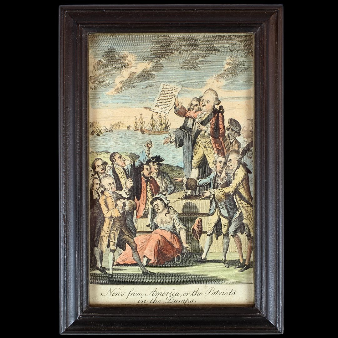 News from America, or the Patriots in the Dumps
British
December 1, 1776
A Look Back at the Struggle for American Independence
On December 1st, 1776, a British cartoon depicted "America" as a heartbroken woman holding a liberty cap, signifying a defeated America as Lord North declared a victorious British campaign in America. This image accurately represented the sentiments of many Americans in the early stages of the Revolutionary War. Though propaganda played a significant role in shaping public opinion, history reveals the Patriots ultimately overcame the setbacks and gained their independence from the British. The fight for American independence was a pivotal moment in history, marked by iconic events such as the battles of Lexington and Concord and the Declaration of Independence. The Patriots fought with great courage and determination to establish a free and independent nation, a legacy that should continue to be honored and celebrated.
#revolutionarywar #revolution #america #independence #historical #cartoon #uk #england #ladyliberty #liberty #americanhistory #engraving #print #gallery76americana