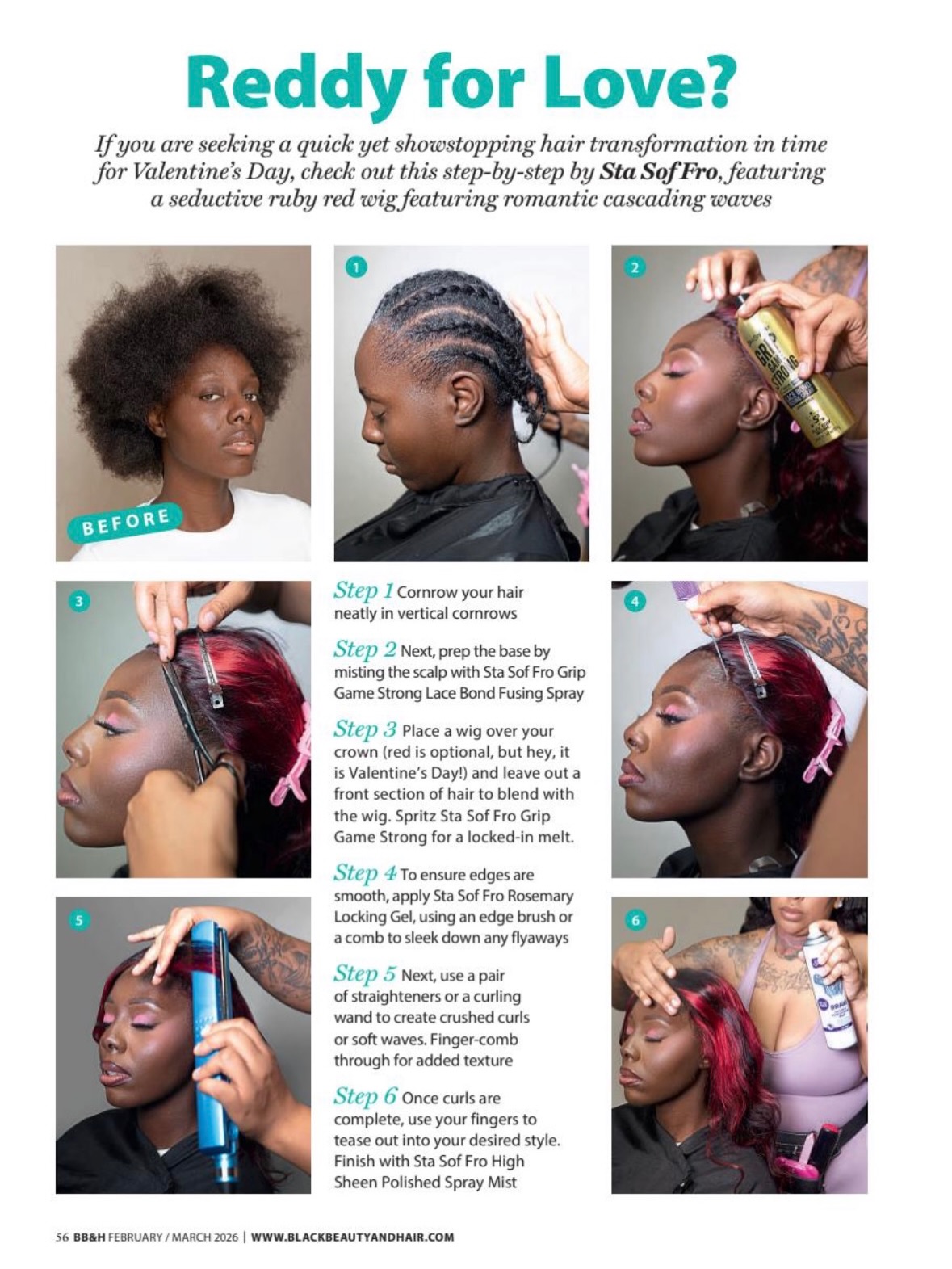 Valentines Edition ๐นโค๏ธ
February is all about LOVEE , have a read of @hoochteestyles newest feature in the February / March issue of @blackbeautymag in partnership with @stasoffrouk
What better way to represent Valentine's Day than Red, I wanted to have a two tone red colour design to give more depth, doesn't she look amazing! Finishing this style with some loose curls for extra sass!
To learn how to achieve this look Get your copy at your local Beauty supply shop or WHSmiths ๐ค
Lead Hairstylist : Nneka allison @hoochteestyles
Assistant Hairstylist: @shxrtychxn
Model: @nokoaoki_
Photographer : Jordan Amy @jordanamyarts
PR: Keysha Davis @msquiche
#blackbeautymag #stasoffro #blackhair #blackhairmag #frontalwig