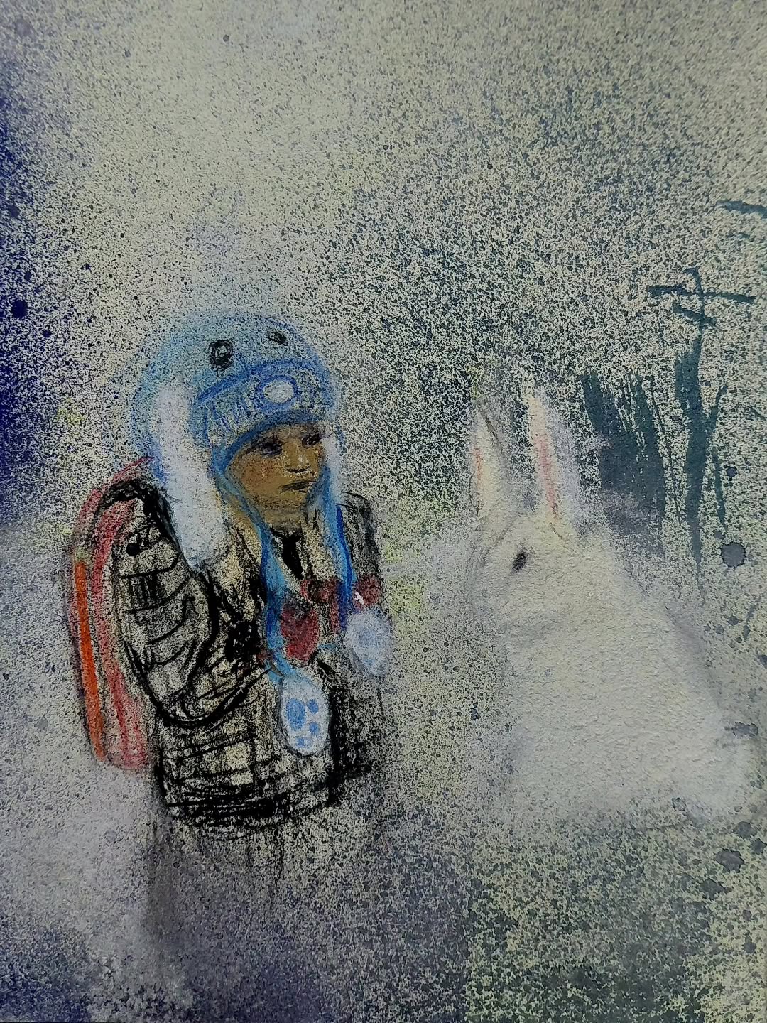 "Look For the Helpers". Alcohol ink, pastel, spray mica.
#liamconejoramos #immigrationisnotacrime #noice #keepfamiliessafe #artforchange #asylum #teachkindness #littlerabbit