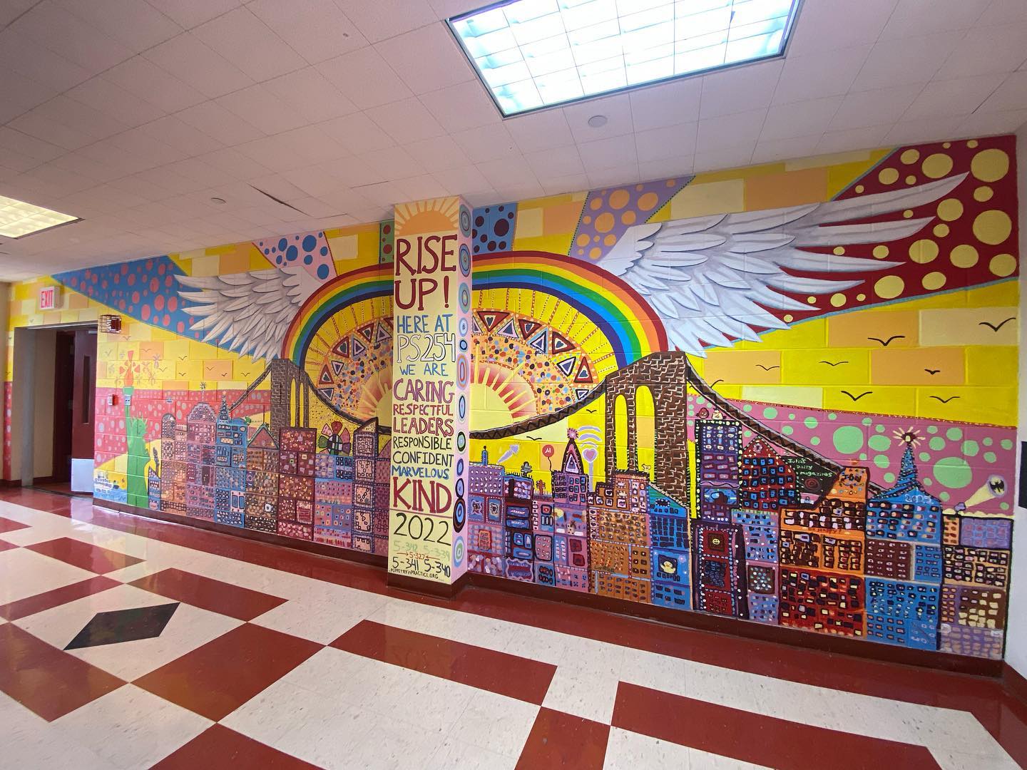 Mega props to the graduating 5th graders of PS 254 in Brooklyn for creating this magical gem of a mural with us!
They put an insane amount of work into designing, painting and detailing this thang!
What a way to leave your mark!!!!