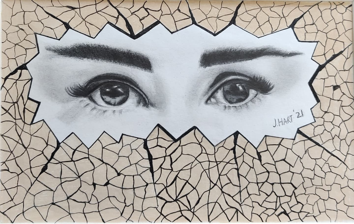 Added additional artwork to this old drawing 2003 drawing of mine.......can't believe it was that long ago!! Hope you like the result. #drawings #eyes #artist