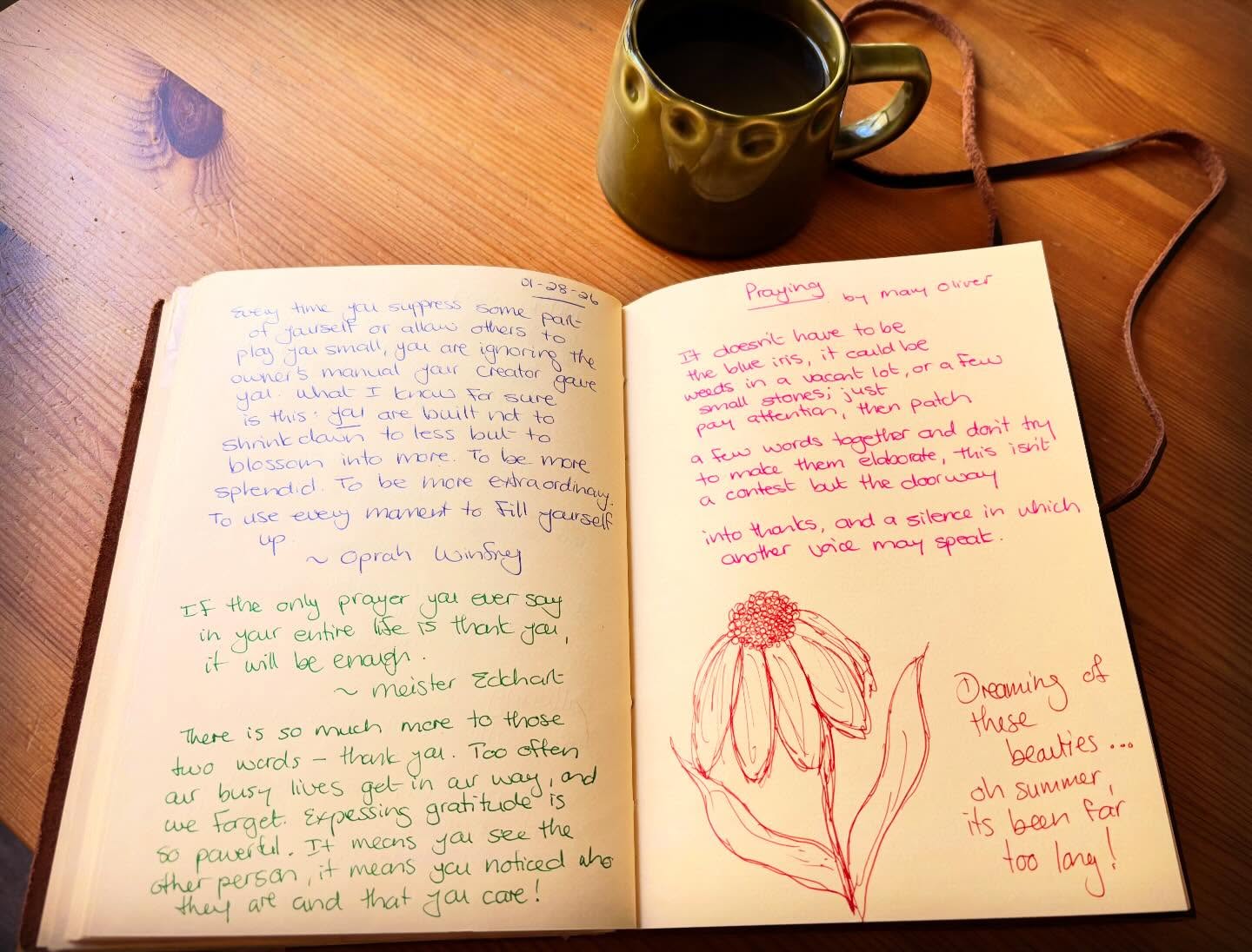 Today’s quiet moment… #morningjournaling #wordsthatuplift #kindness #gratitude