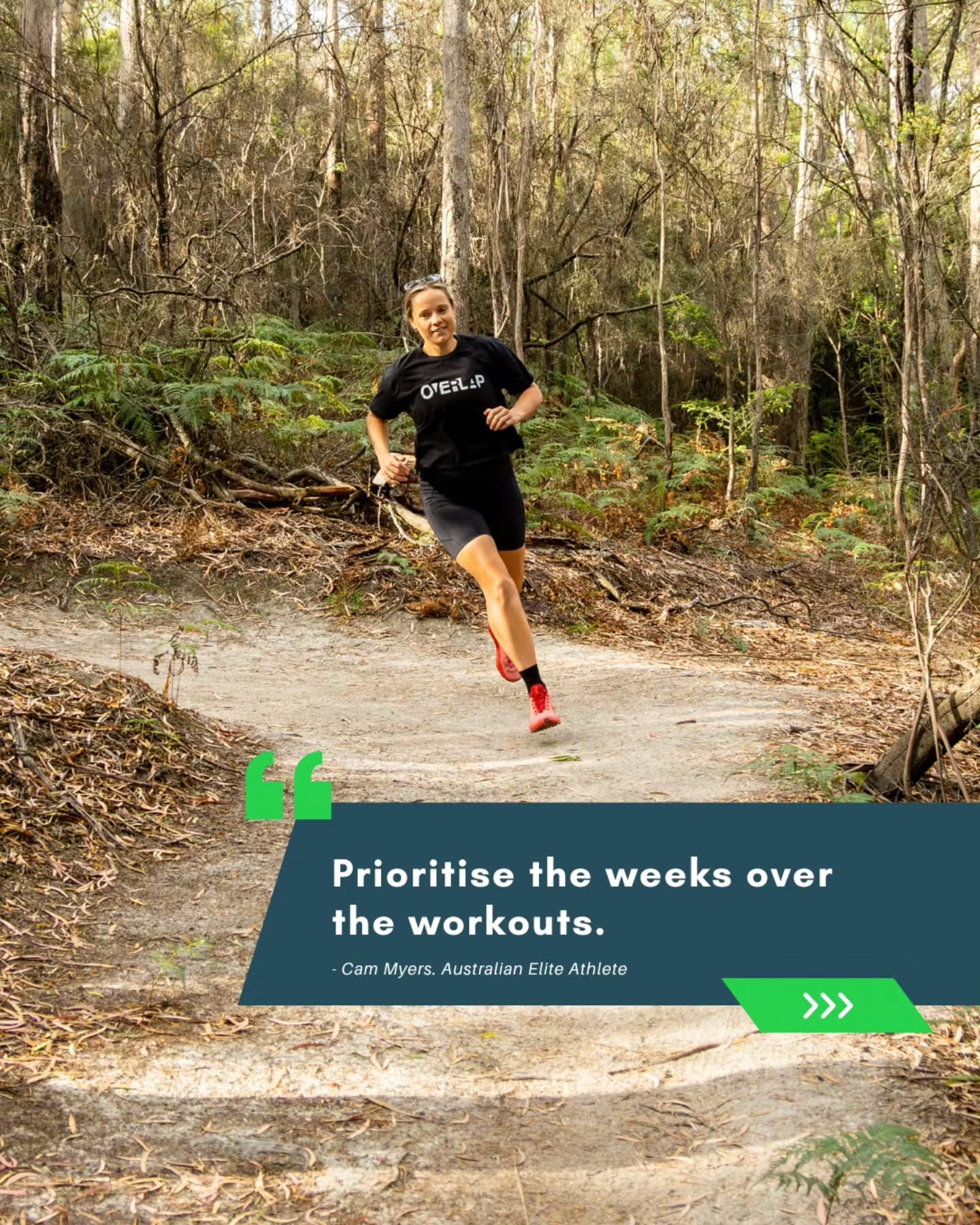 Progress in running isn’t built in one standout session.
It’s built by showing up week after week, month after month, stacking consistent training, managing load, and staying healthy enough to keep going.
At OVERLAP, we believe consistency beats perfection.
Each run, each session, should be completed in a way that allows you to train again the following day or two later.
Busting your ass in one session or forcing a run through illness or injury more often than not will result in a forced break. Your body will react with chronic fatigue, illness, or injury, and you'll be forced to sit out, which in our eyes, isn't worth 'nailing the session'.
Adopt a 'train to train' mentality. In other words, train with longevity in mind so each session supports the next, not sabotages it.
Nail the weeks, and the results take care of themselves.