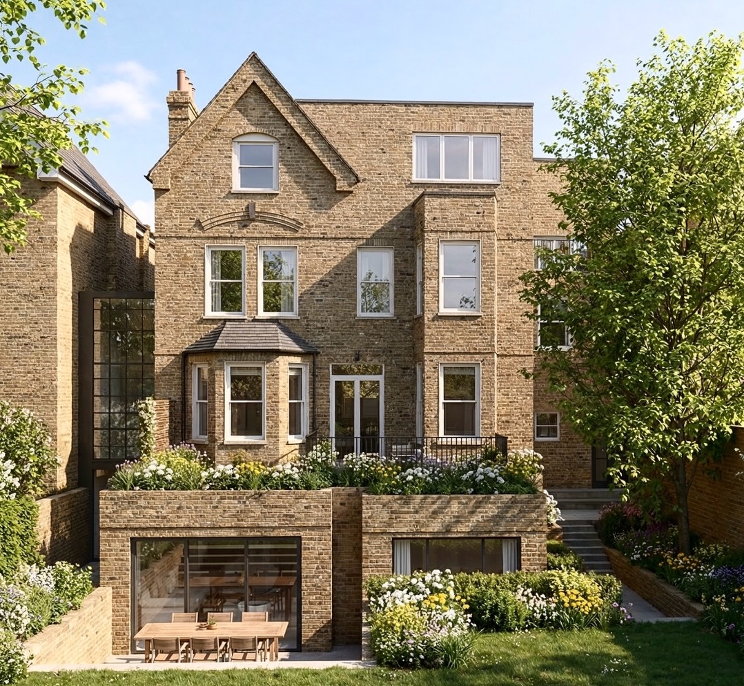 Our Hampstead project brings architecture, planning, landscape, and interiors together as one cohesive process.
Thoughtfully developed by our team from the outset, the project was shaped holistically, with architectural design and interiors evolving together, alongside planning and landscaping. The existing fabric of the building played a key role from the very beginning, guiding proportions, light, and the overall design approach. The design brings together a rear extension, new lower ground floor spaces, the reworking of the existing rear infill extension, and carefully designed lightwells that shape how daylight and space move through the house.
You can see the starting point of the transformation in the second image.
With the architectural and planning stages complete, and the landscape now in place, we’re detailing the interior design, developing materials, details, and spatial layers to shape how the home will feel and function.
A calm, considered transformation, created in close collaboration with a lovely client, enhancing how the house is lived in, not just how it looks.
#homerenovation #londonhouses #extensionideas #dreamhouse