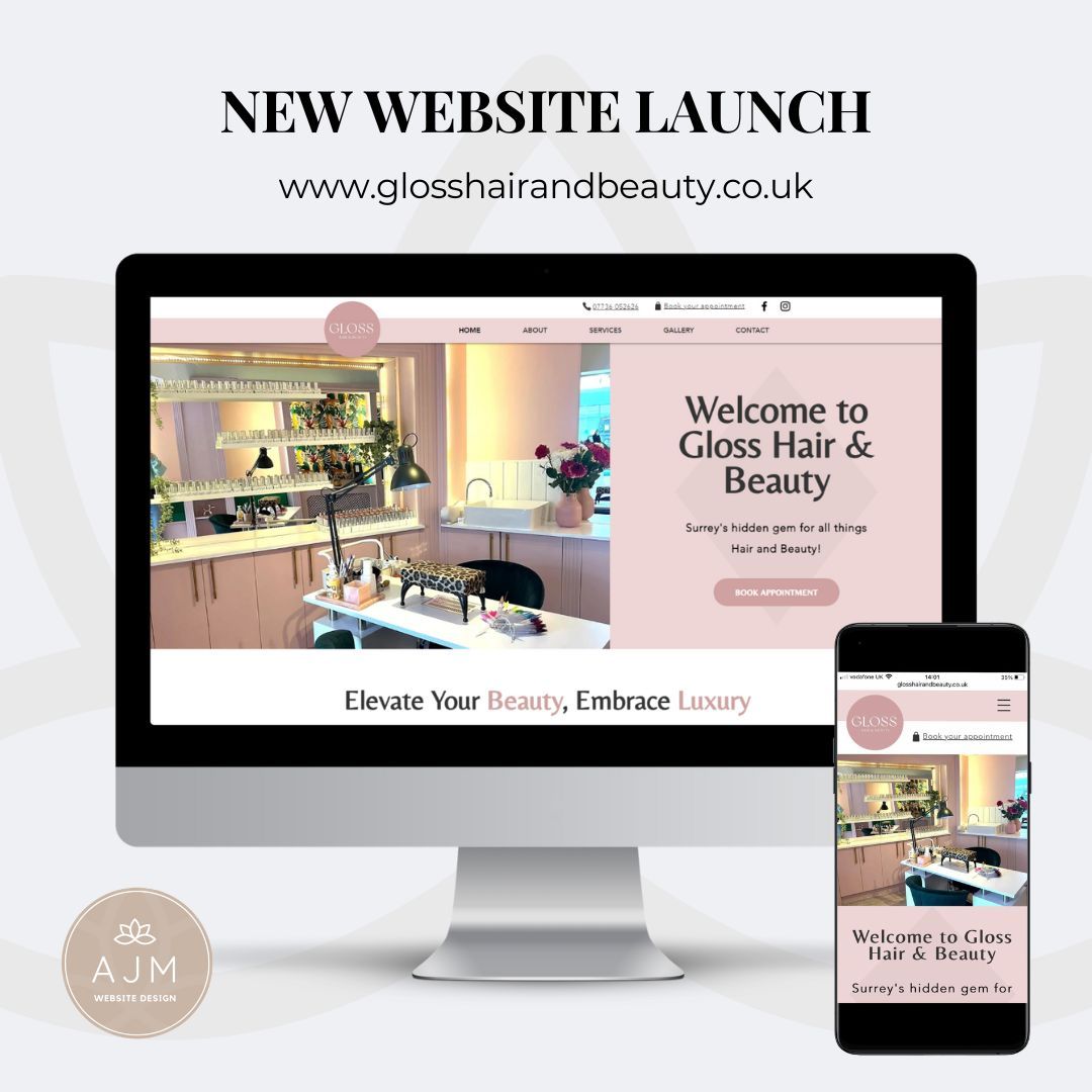 🌺Dive into a world of Hair and Beauty by looking at my latest website launch...
www.glosshairandbeauty.co.uk
I had an amazing time bringing this vision to life for @gloss.surrey and I can't wait for you all to take a look!
Big thanks to @glossdomm for trusting me with this project.
Don't forget to show some love by visiting the new website and sharing the excitement!
#NewWebsiteLaunch #BeautySalon #HorleyHairandBeauty #WebDesignMagic #SurreysHiddenGem #BeautyInDesign #WixDesigner #SurreyBusiness #SupportLocal #SmallBusinessLove #WebDesignLife #DigitalMagic #SurreyCreatives #WixWebsiteDesign #WebLaunchCelebration