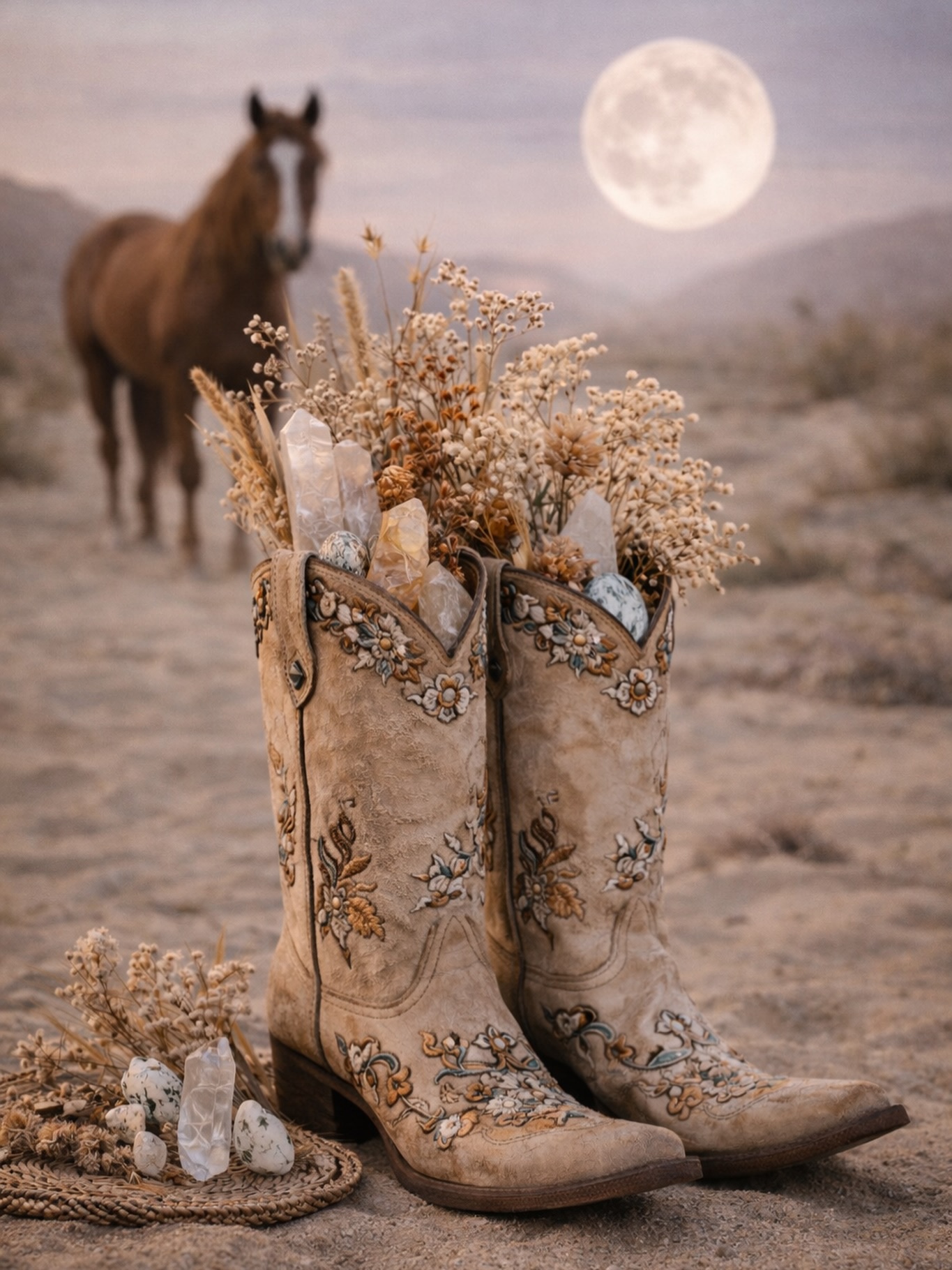 Sonora se porte par des ames liées à la terre, aux gestes faits main et aux pierres choisies une à une.
Un univers western,inspiré par les chevaux, le désert,
les cycles de la lune et les matières brutes.
Des bijoux pensés comme des talismans du quotidien,
à porter avec des bottes usées, les pieds dans le sable
et l’esprit libre 🪶
#santiags #western #westernvibes