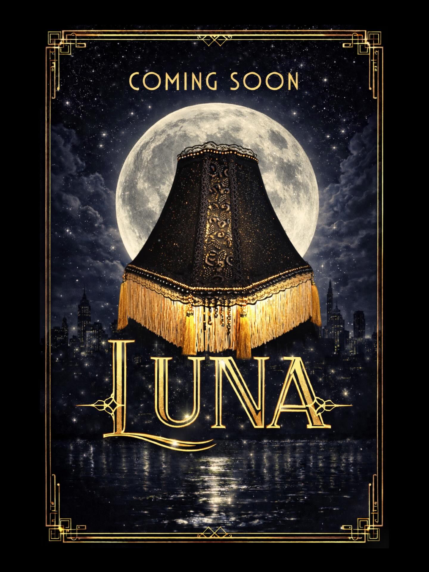 Coming soon… Luna! 🌙
.
.
#ritzyroguelampshades #newlamp #gothichomedecor #burlesque #handmade